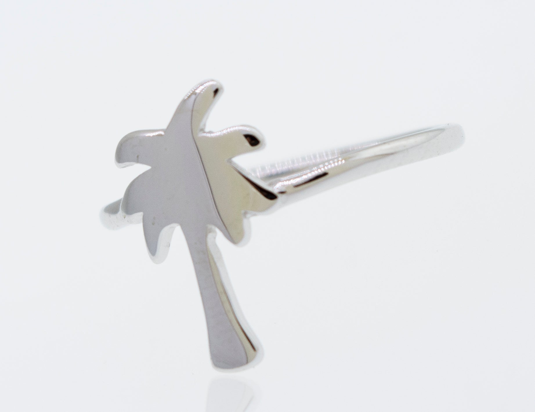 A sterling silver Palm Tree Ring, perfect for beach lovers.