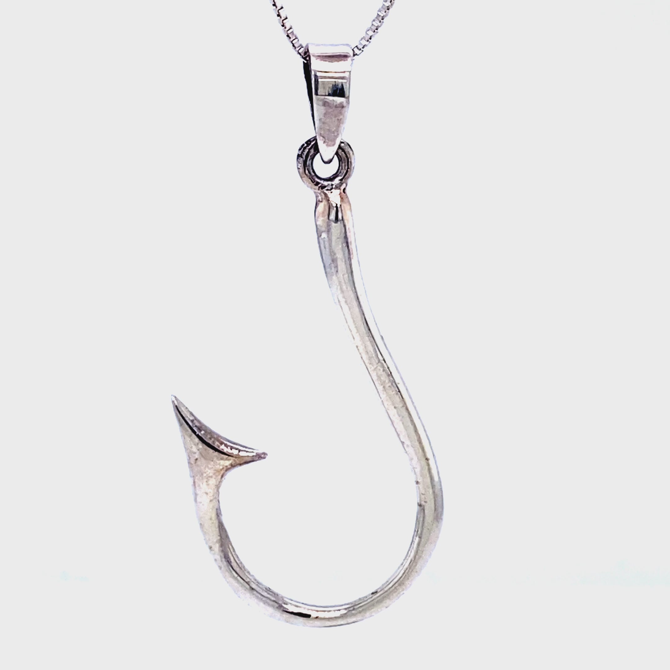 Fish Hook Pendant - Sterling Silver - Vibe Jewelry