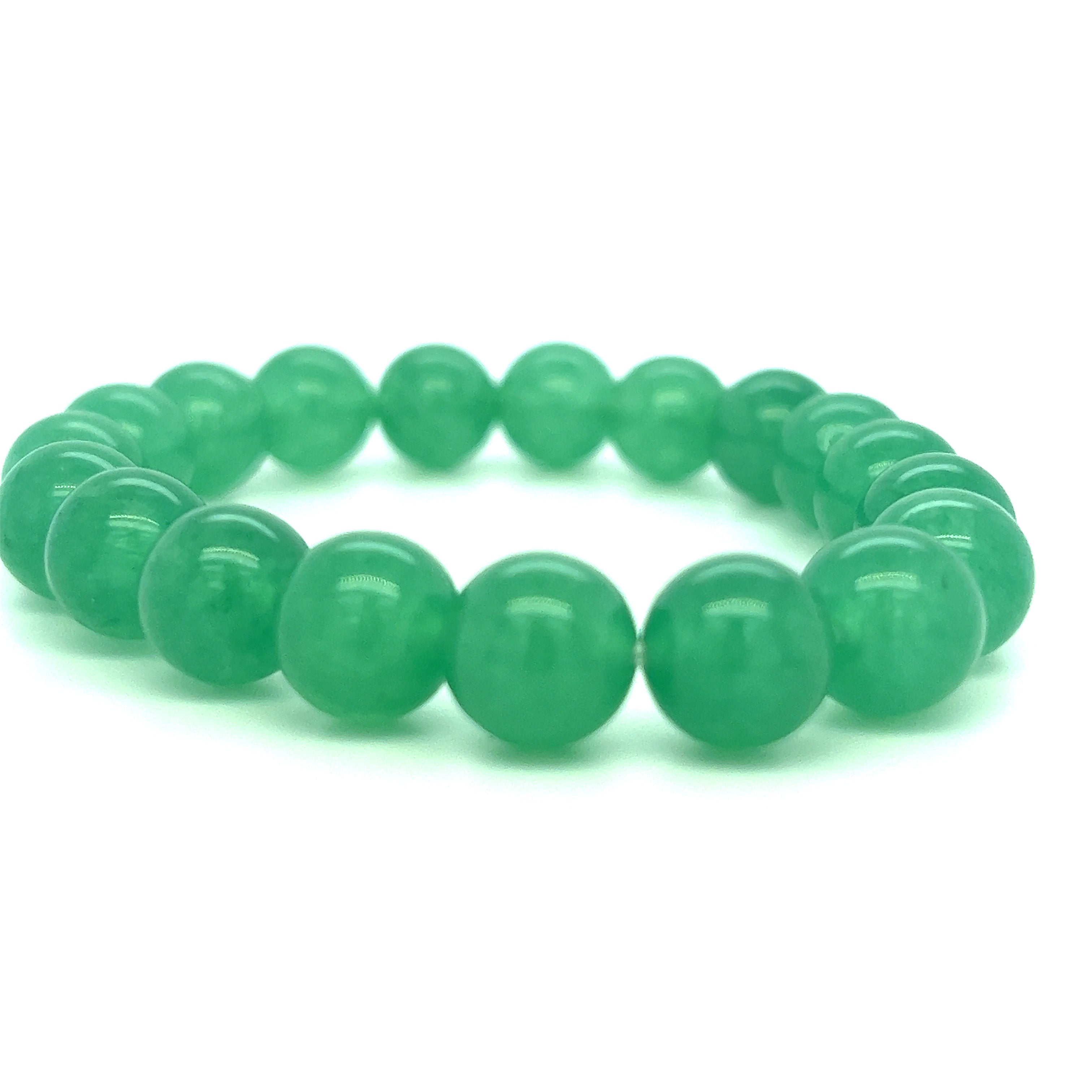 A Super Silver Beaded Stone Bracelet on a white background.