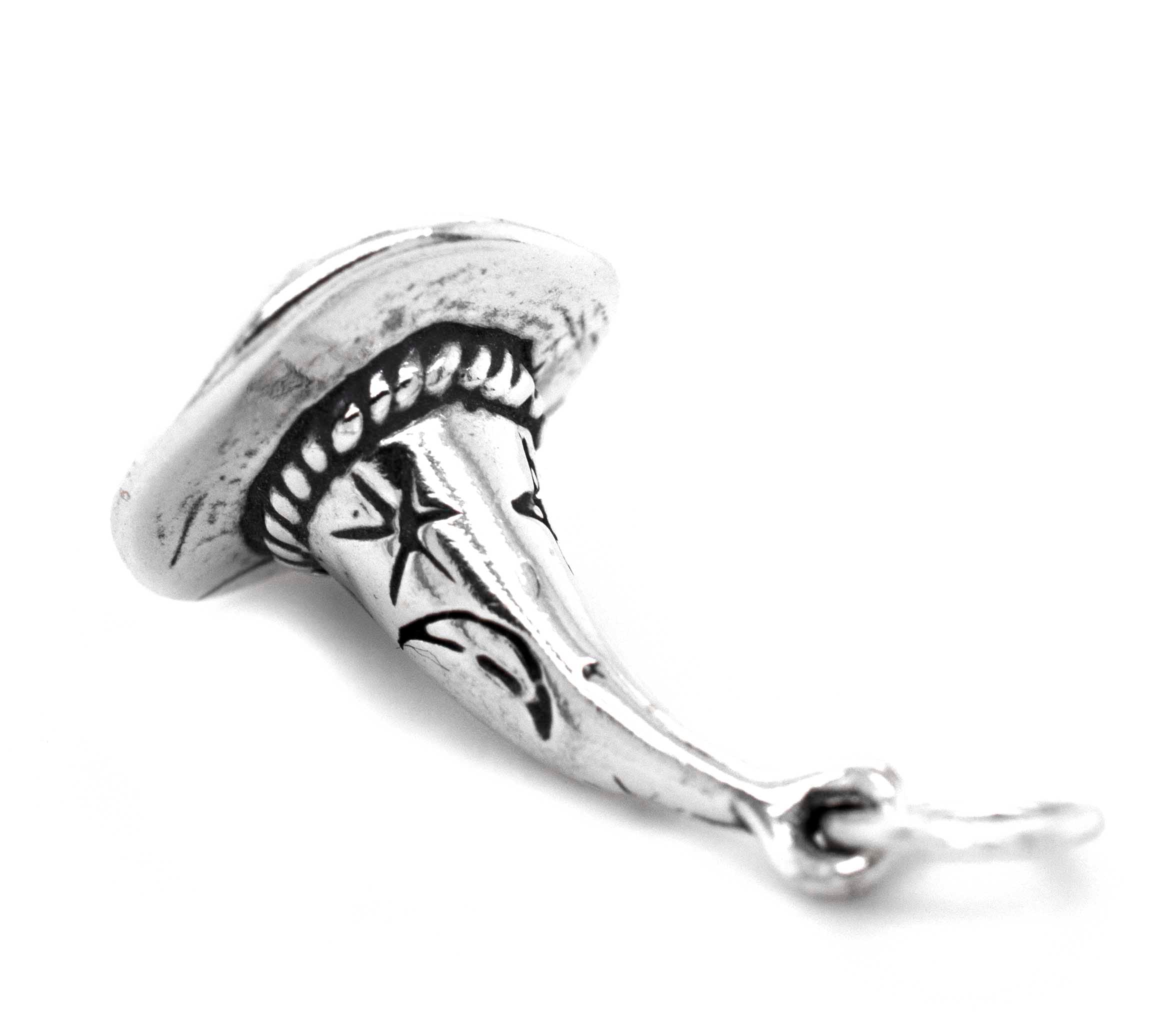 A Super Silver Witch Hat Charm with Moon and Stars, perfect for a sorcerer-themed necklace.