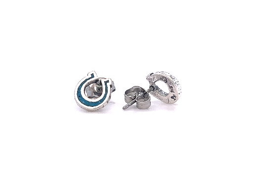 Indianapolis Colts Super Silver turquoise horseshoe stud earrings for good luck.