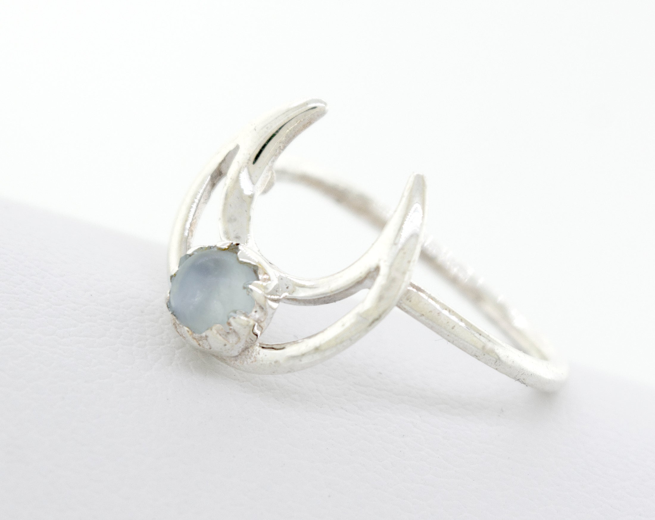 Moonstone Moon Ring