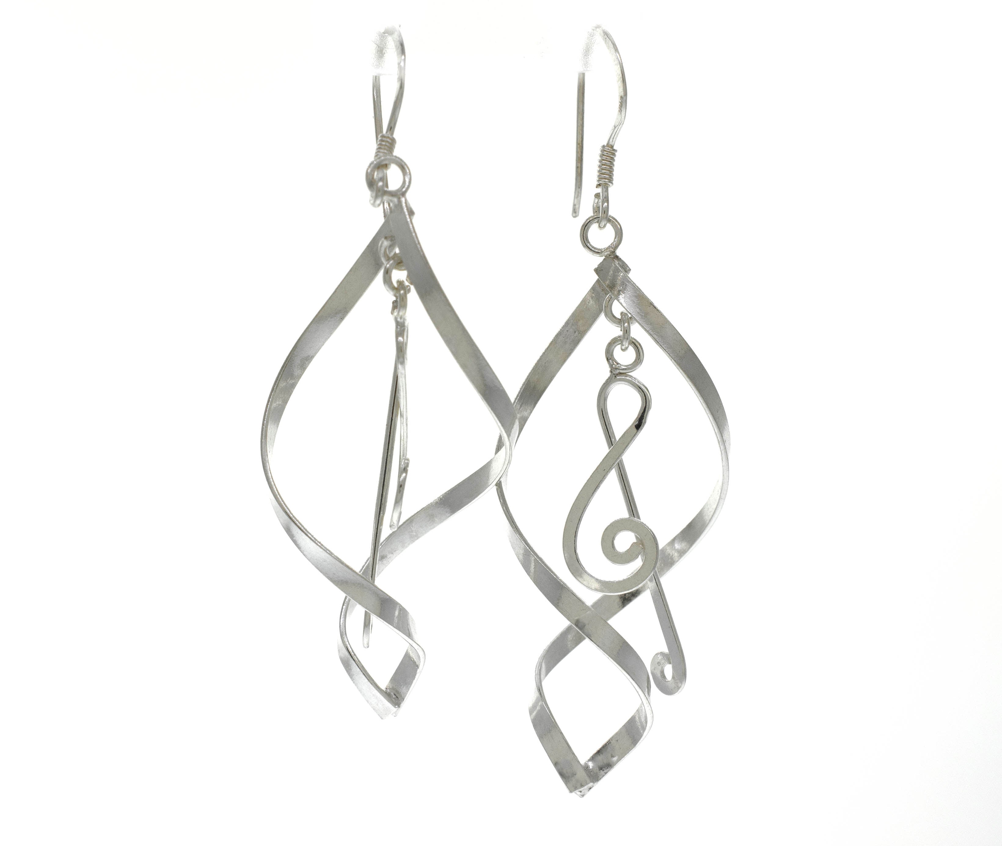 Super Silver's Striking Treble Clef Earrings are made from .925 Sterling Silver.