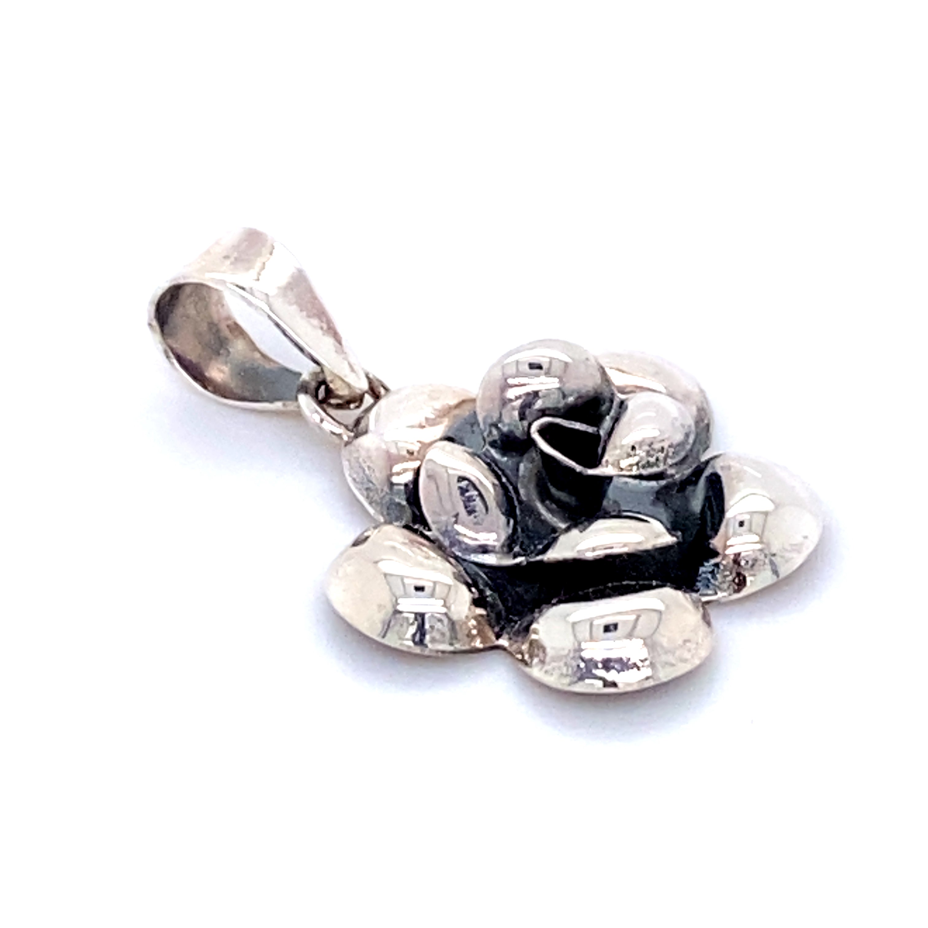 A Super Silver Vintage-Styled Rose Pendant with a delicate rose flower charm.