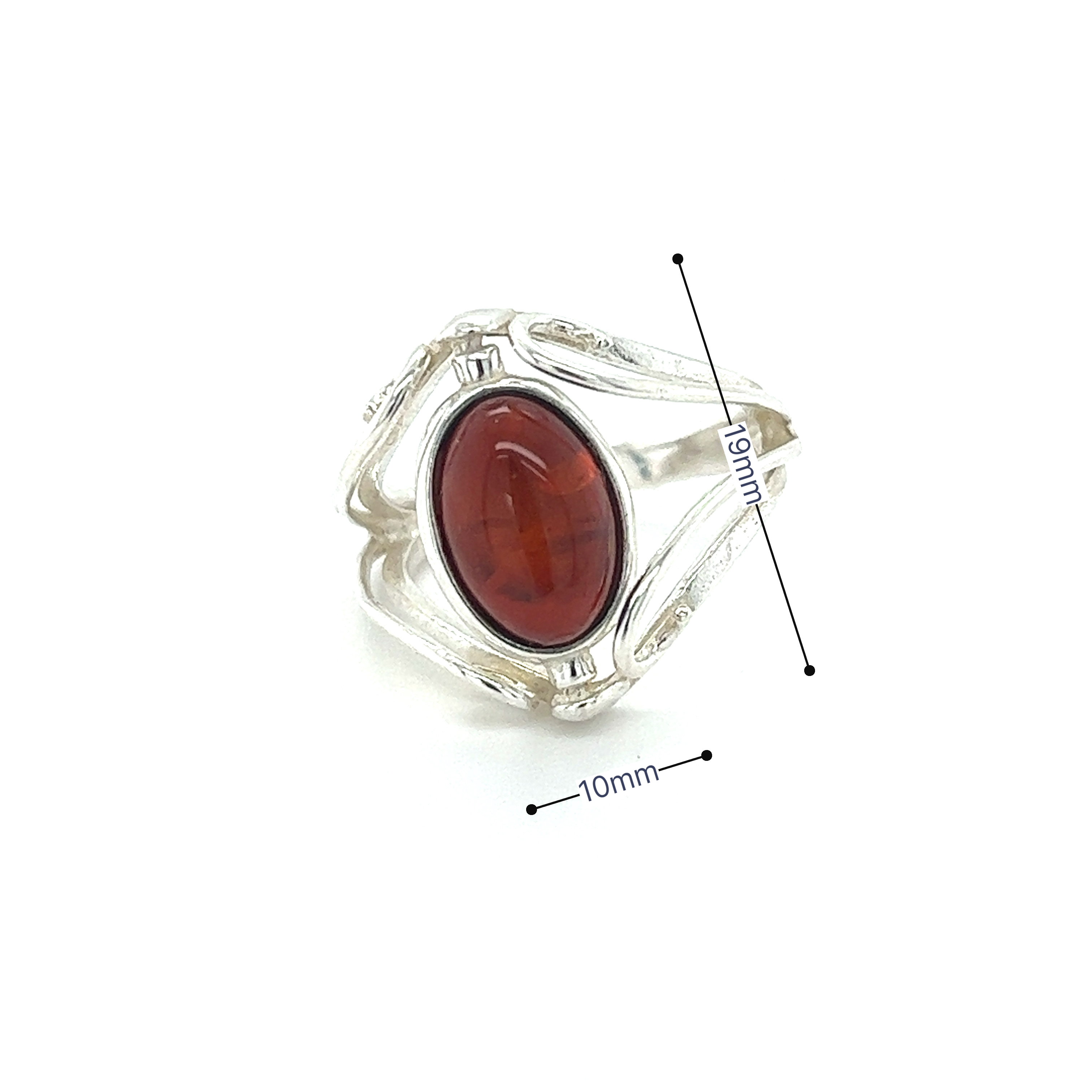 A statement ring with a Rotating Lemon and Cherry Amber Ring by Super Silver.