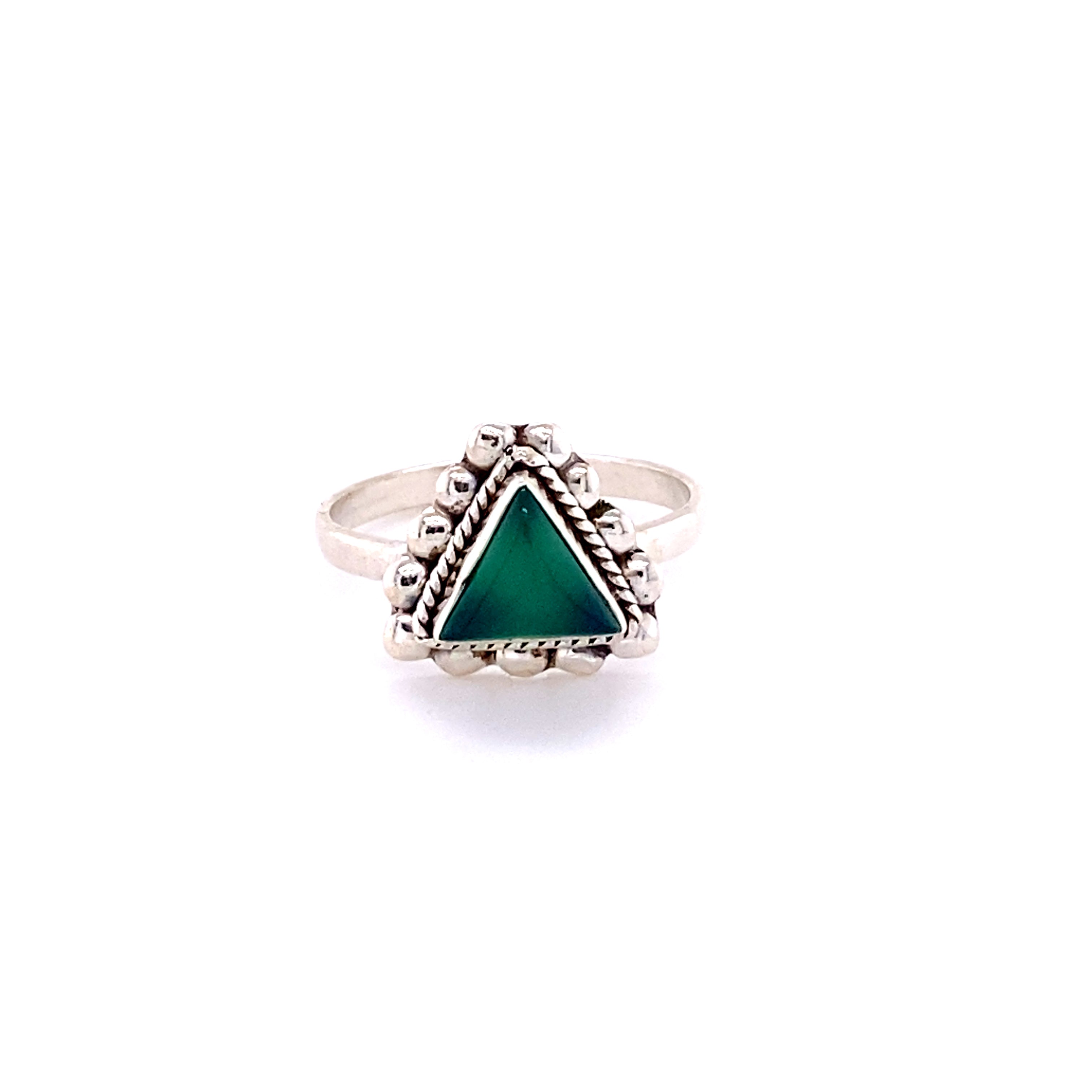 A boho Triangle Gemstone Ring with Beads.