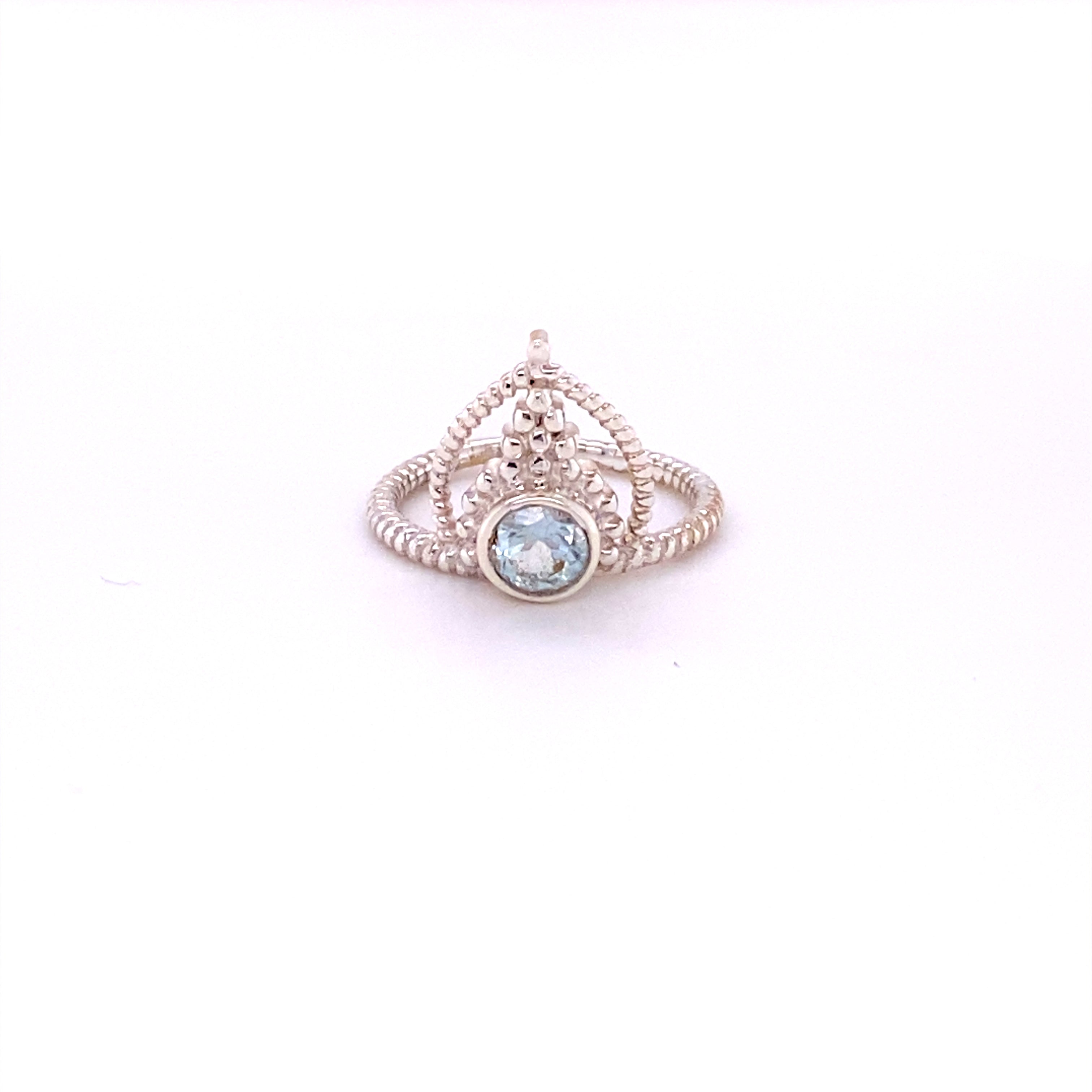 An indie Simple Tiara Ring with Natural Gemstones.