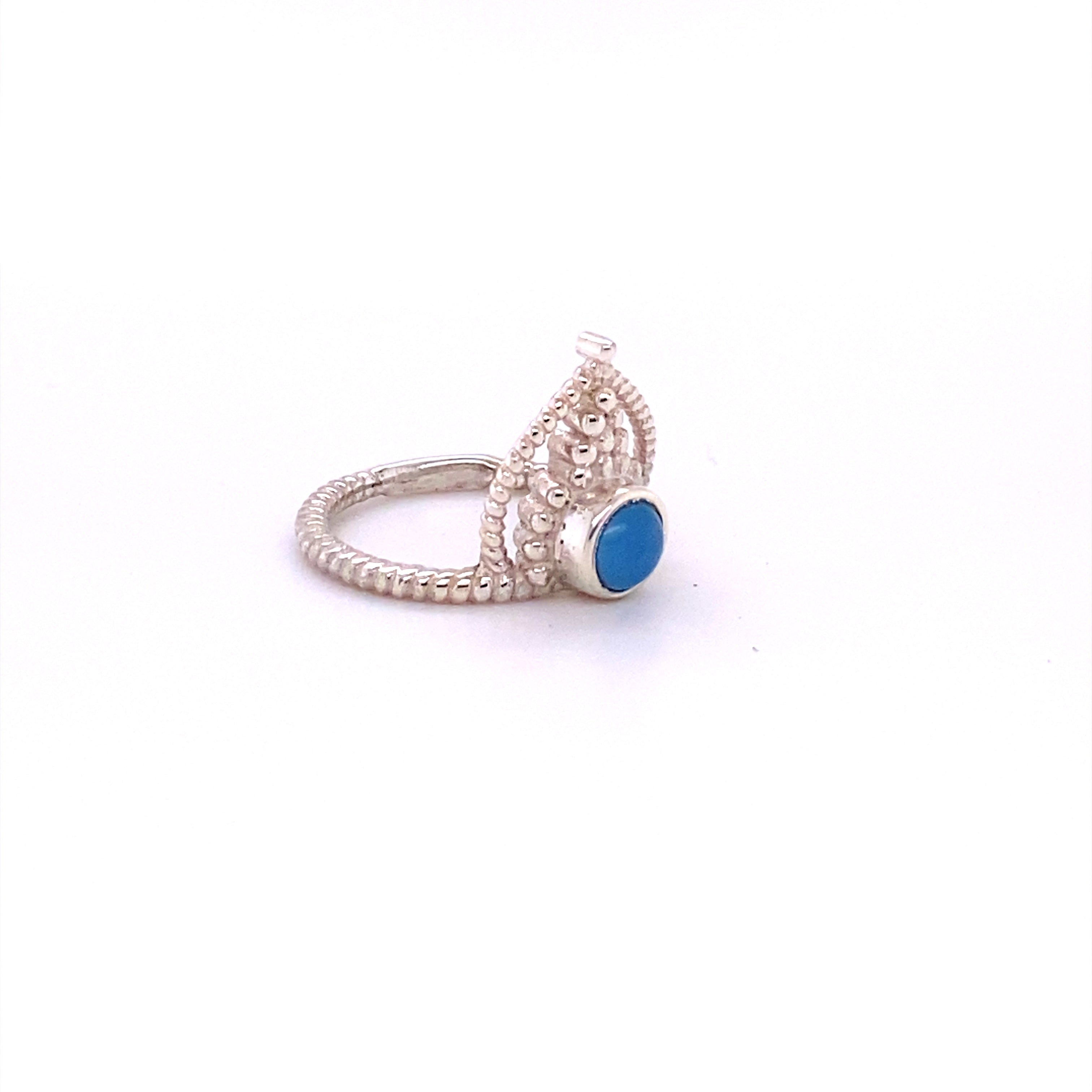 A simple tiara ring with natural gemstones.