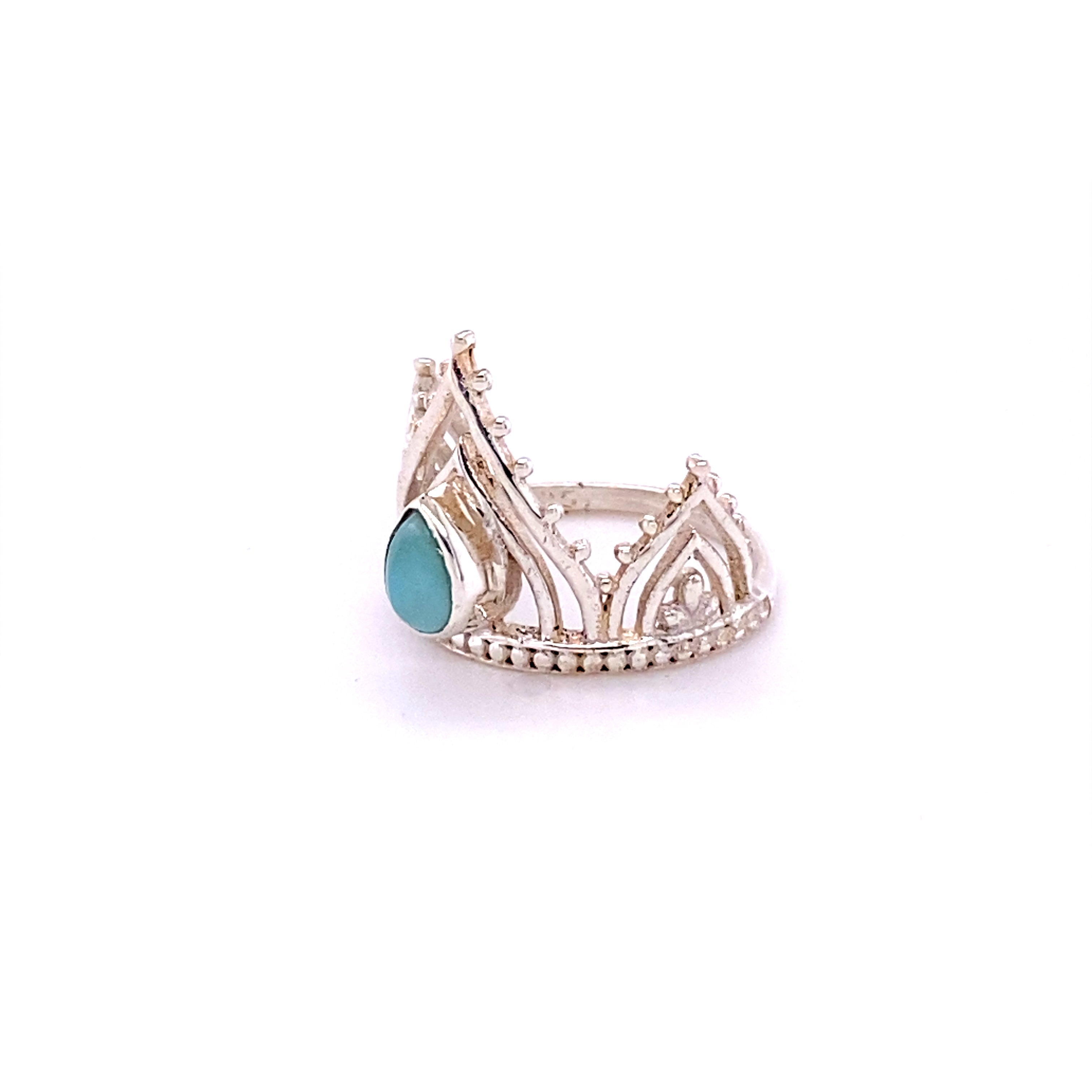 A boho-inspired Henna Crown Ring with Natural Gemstones.