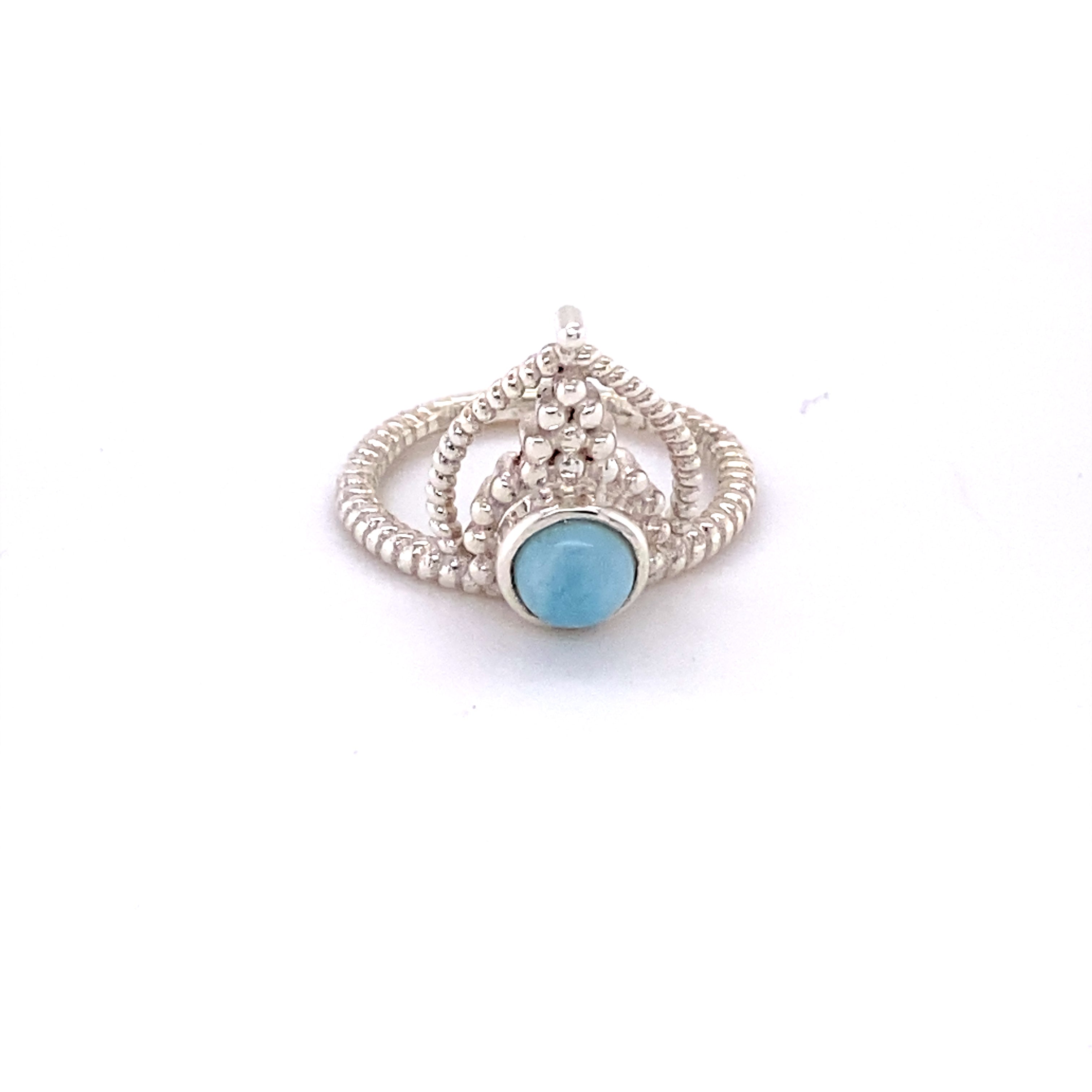 A Simple Tiara Ring with Natural Gemstones, branded by Super Silver, adorned with a captivating turquoise stone incorporating natural gemstones.