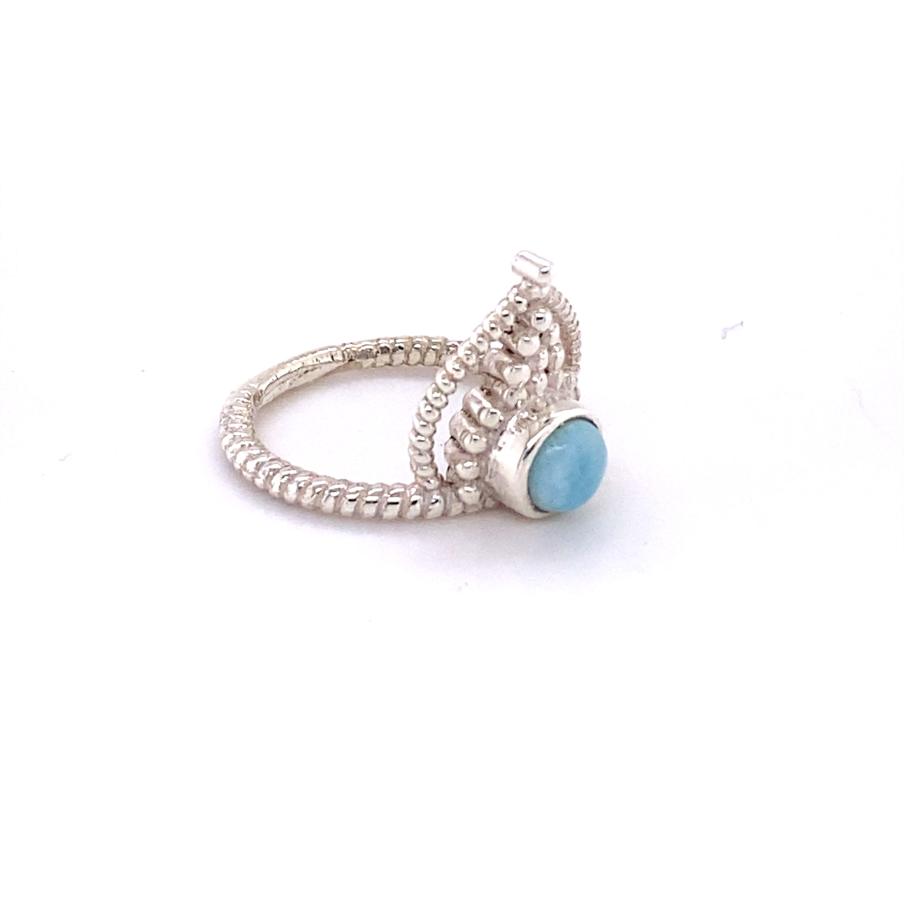 A Simple Tiara Ring with Natural Gemstones, adorned with a henna design, from the brand Super Silver.