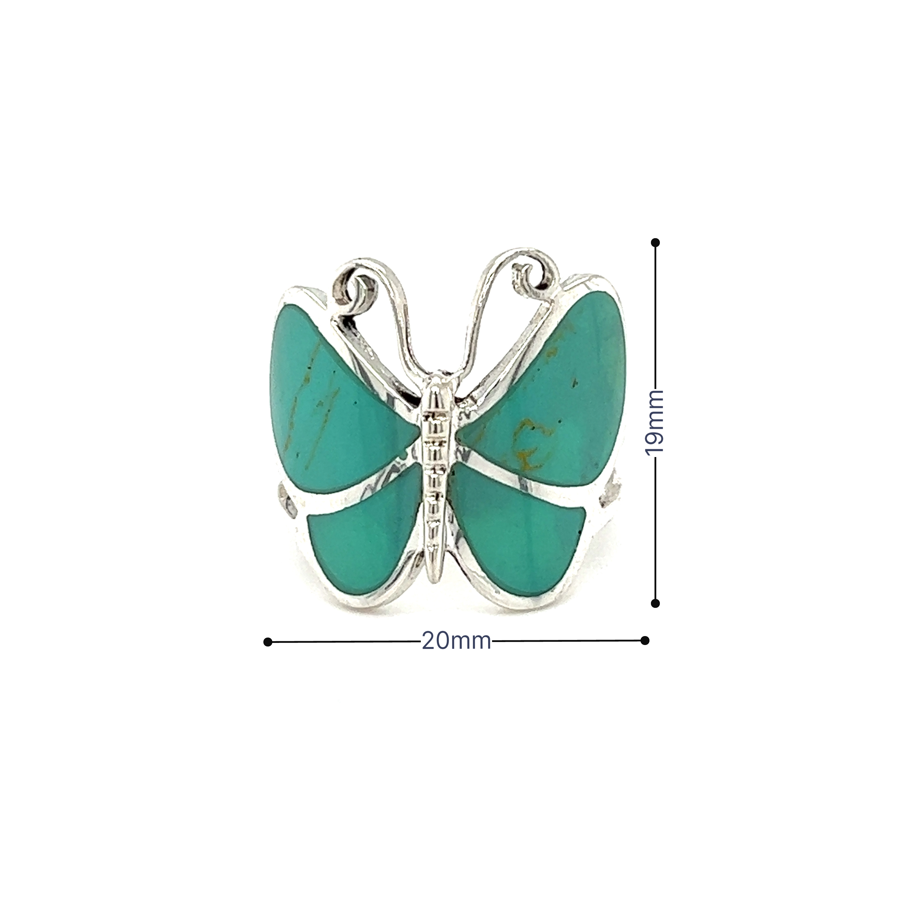A statement Bold Butterfly Ring with Inlaid Stones.