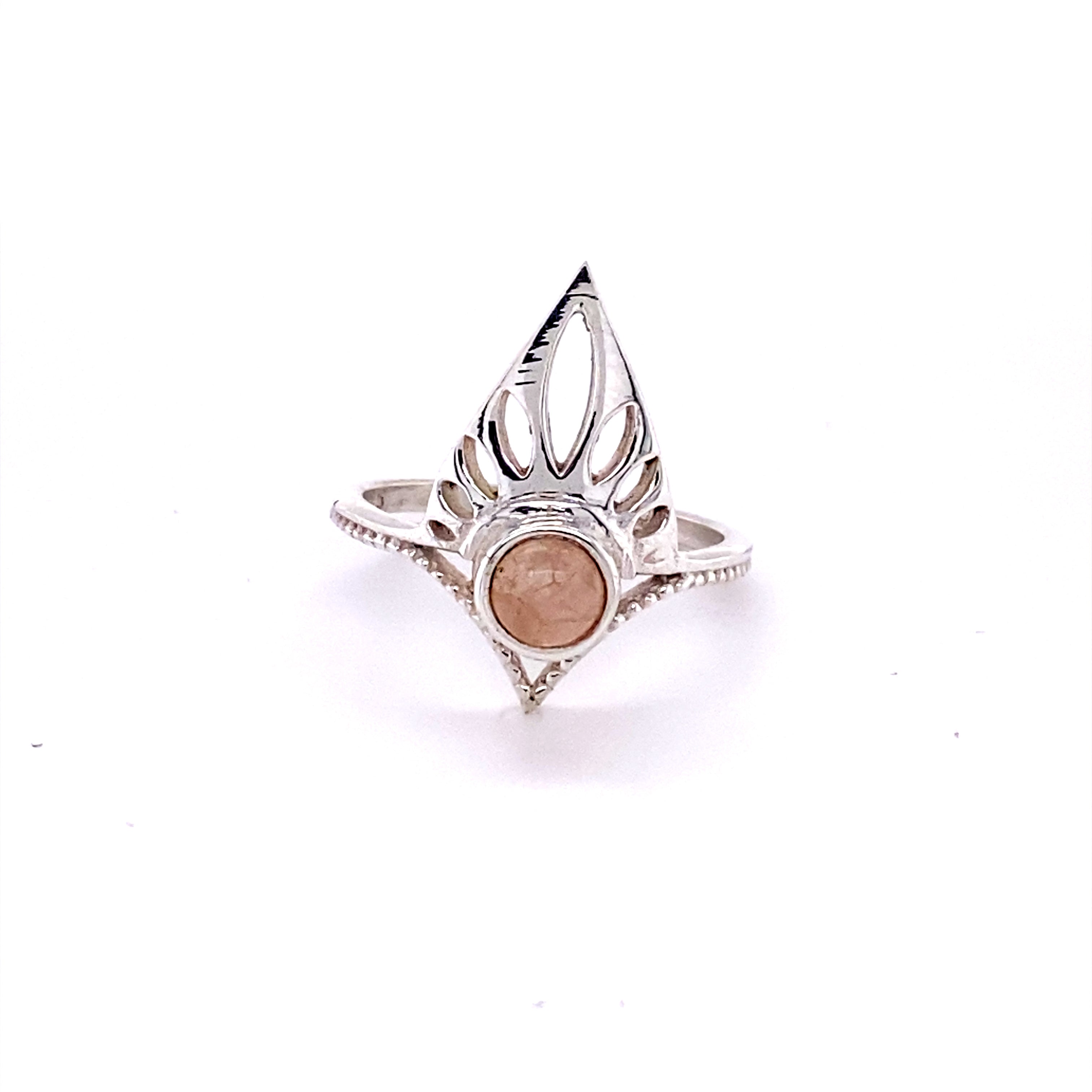 A unique Super Silver Henna Shield Ring with Natural Gemstones.