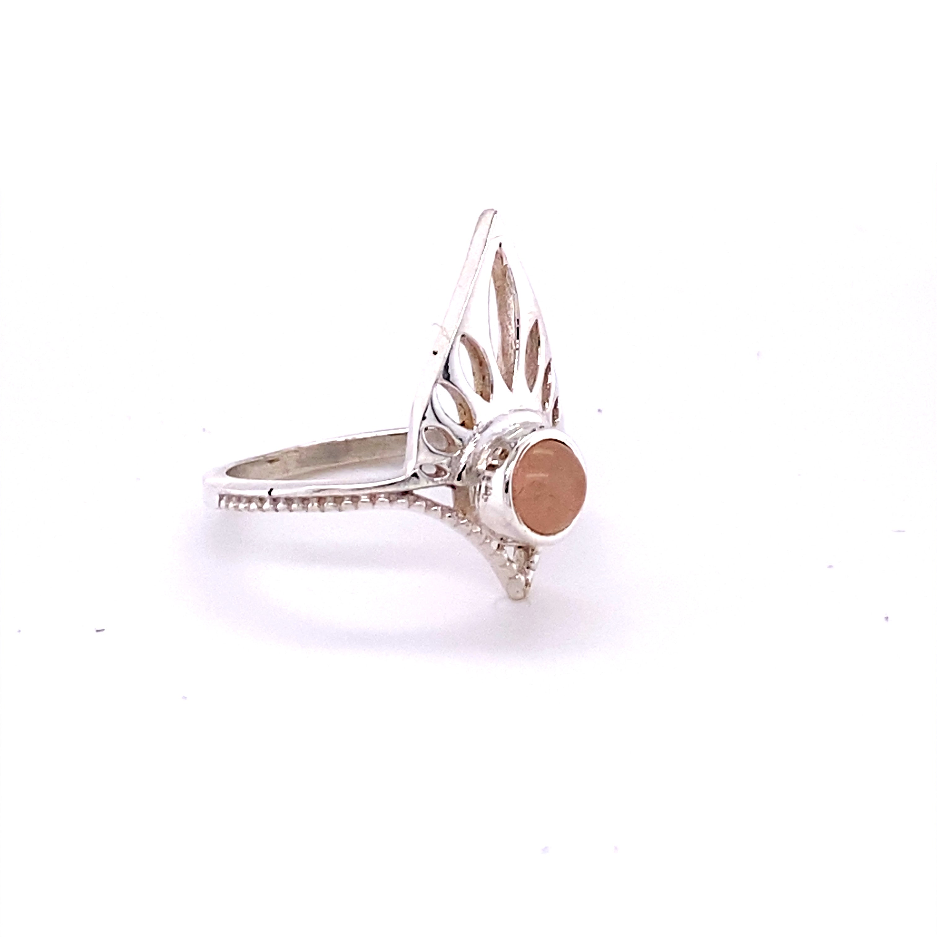 A unique Super Silver Henna Shield Ring with Natural Gemstones.