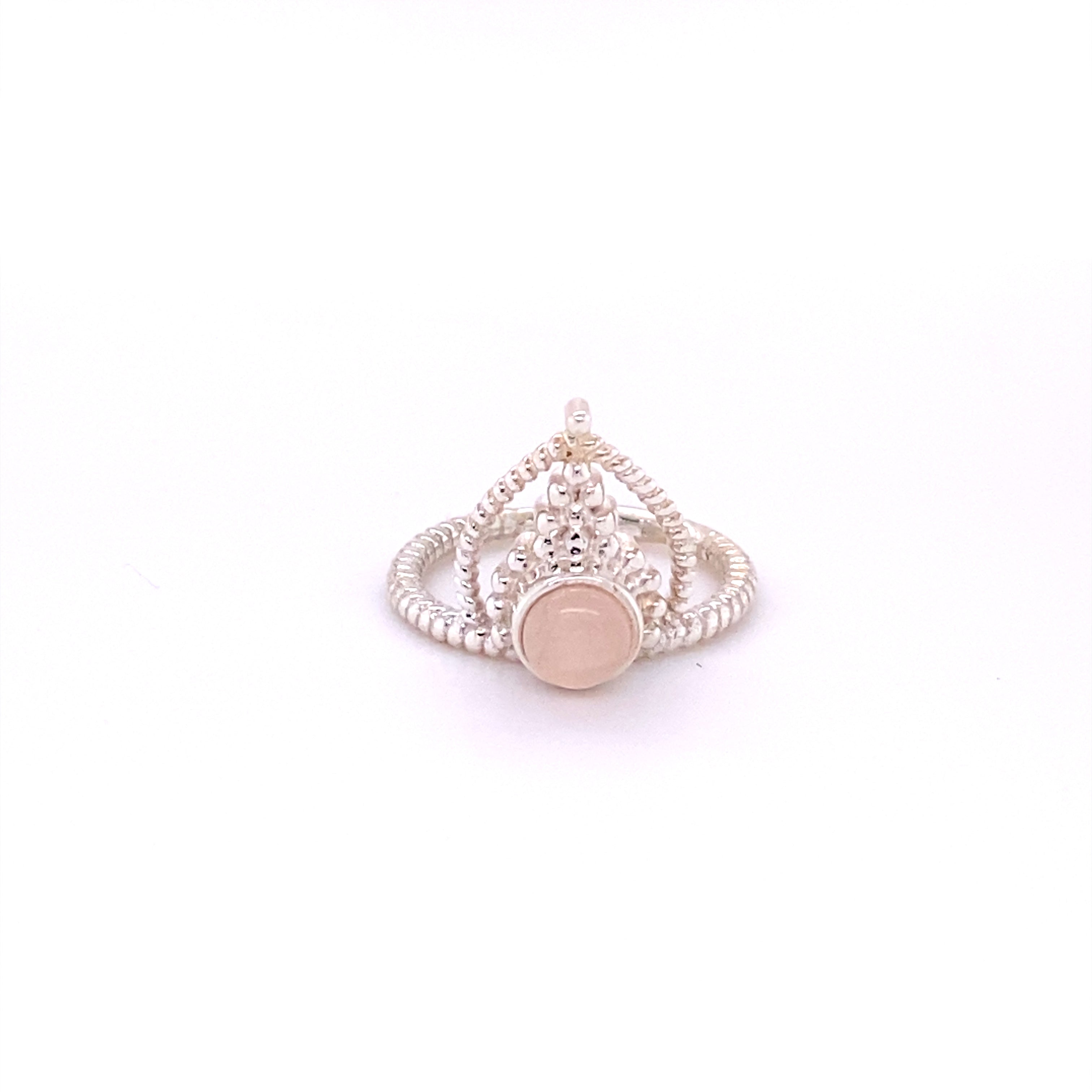 A Simple Tiara ring with Natural Gemstones from Super Silver, adorned with a delicate henna design.