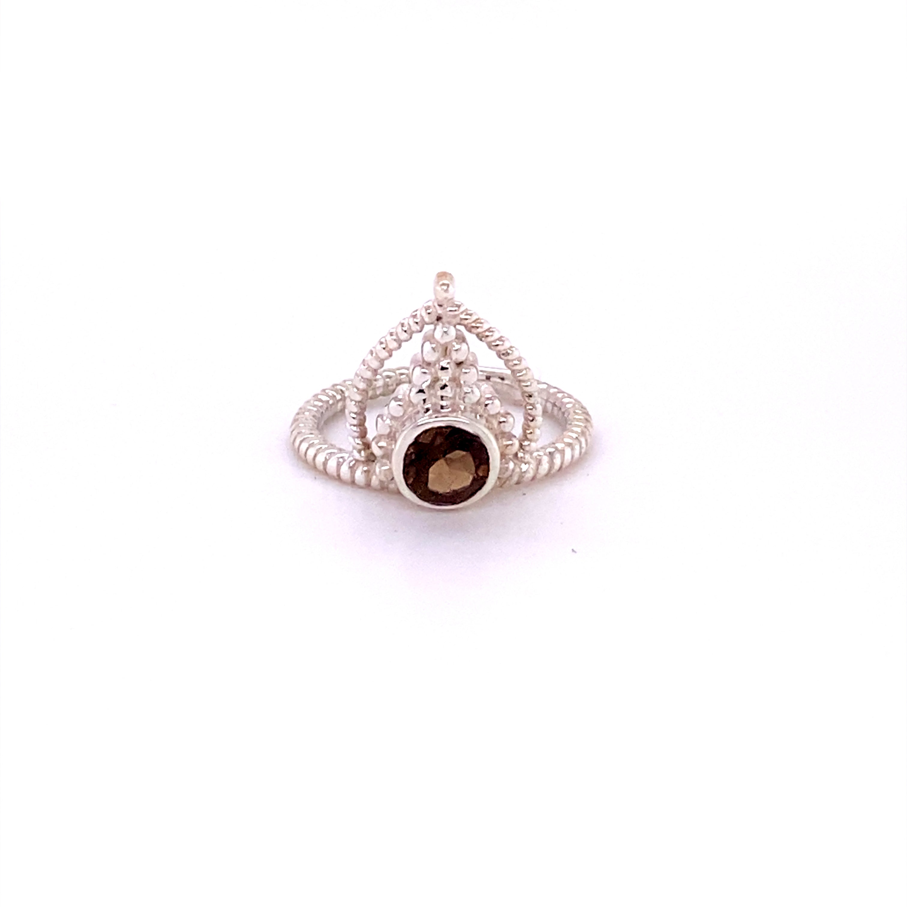 A Simple Tiara Ring with Natural Gemstones by Super Silver.