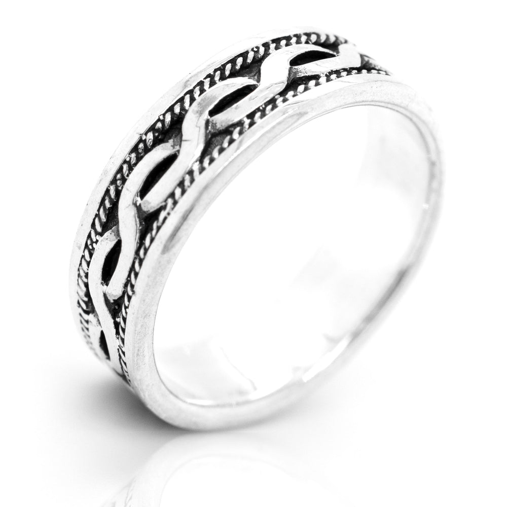 A Braided Rope Band with an intricate cultural design.