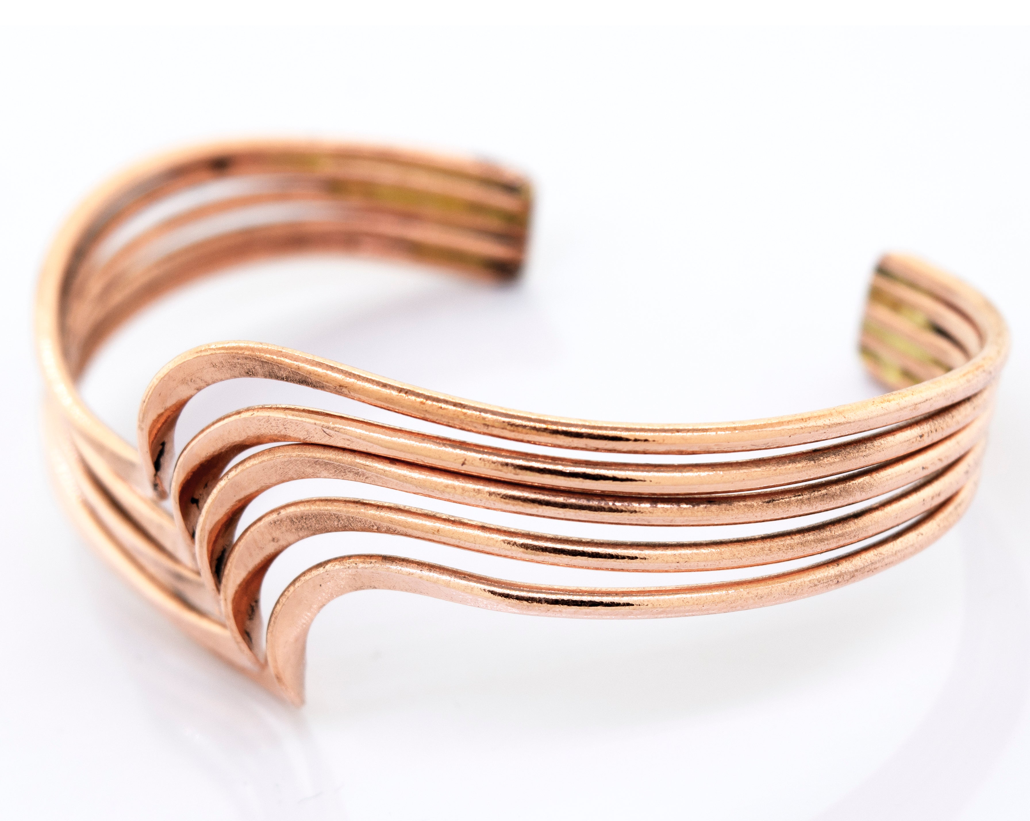 A Super Silver Wavy Copper Bracelet.