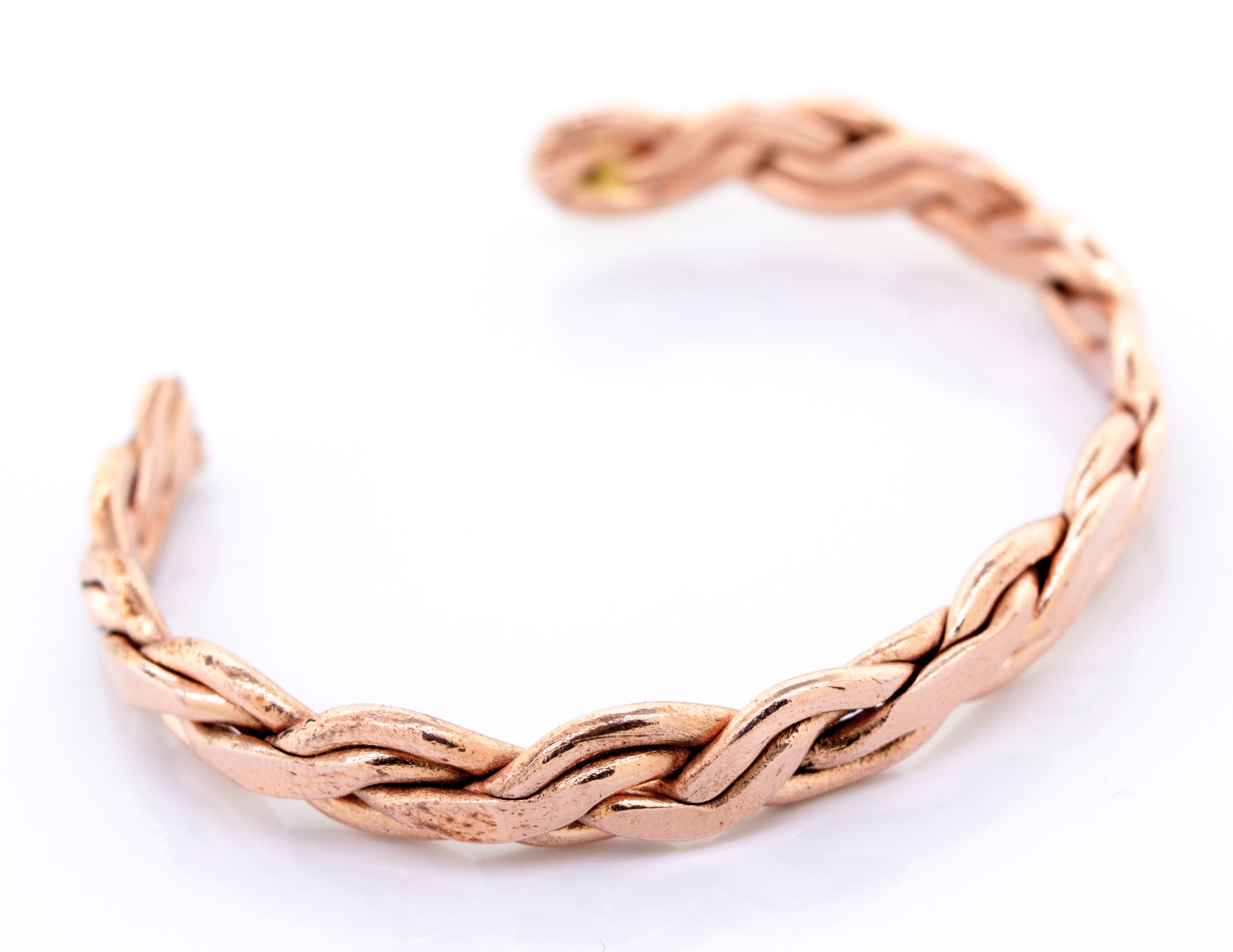 A Super Silver Copper Bracelet With Weave Design.
