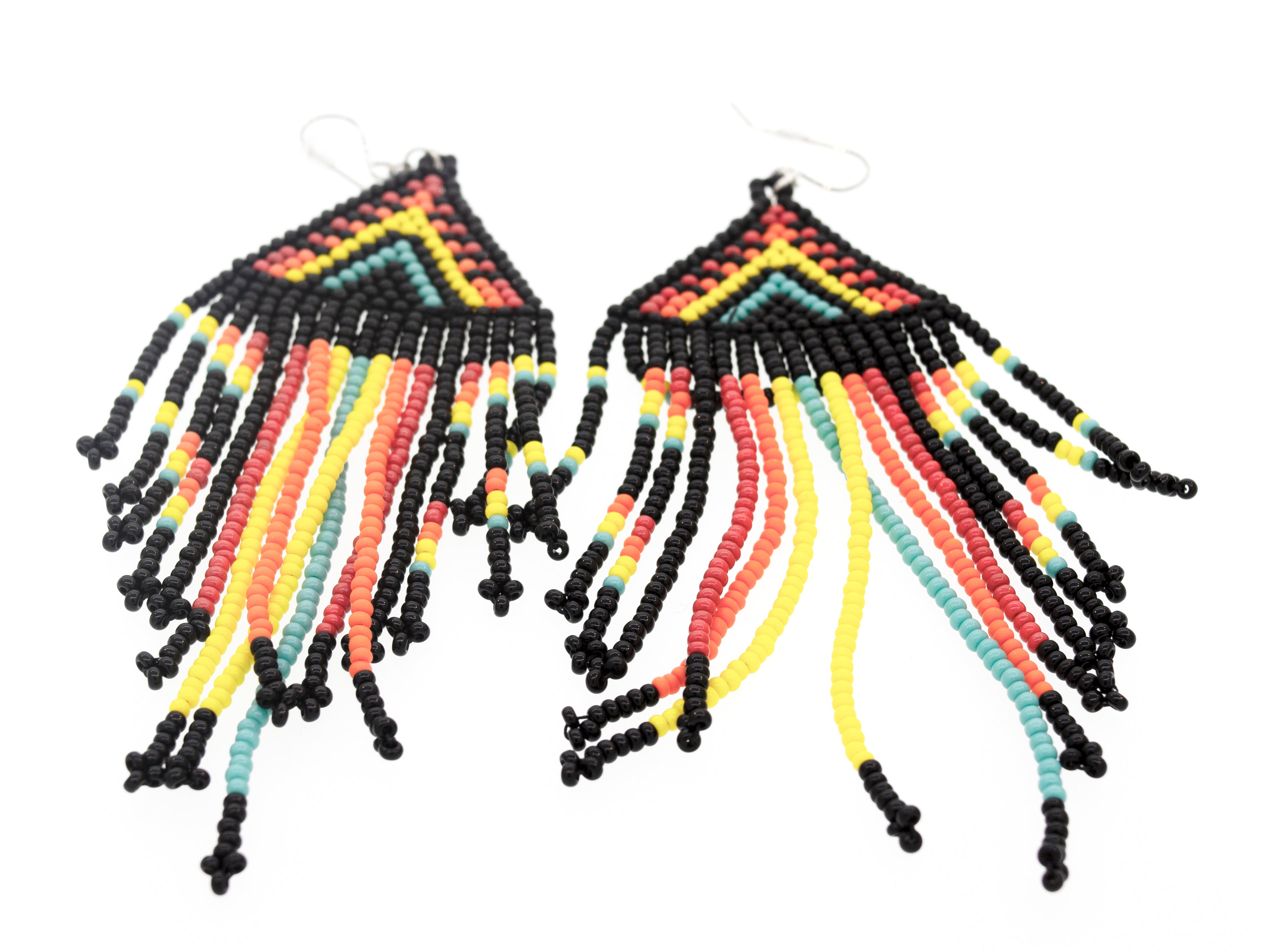 Super Silver's Handmade Multi-Stone Beaded Dangle Earrings.