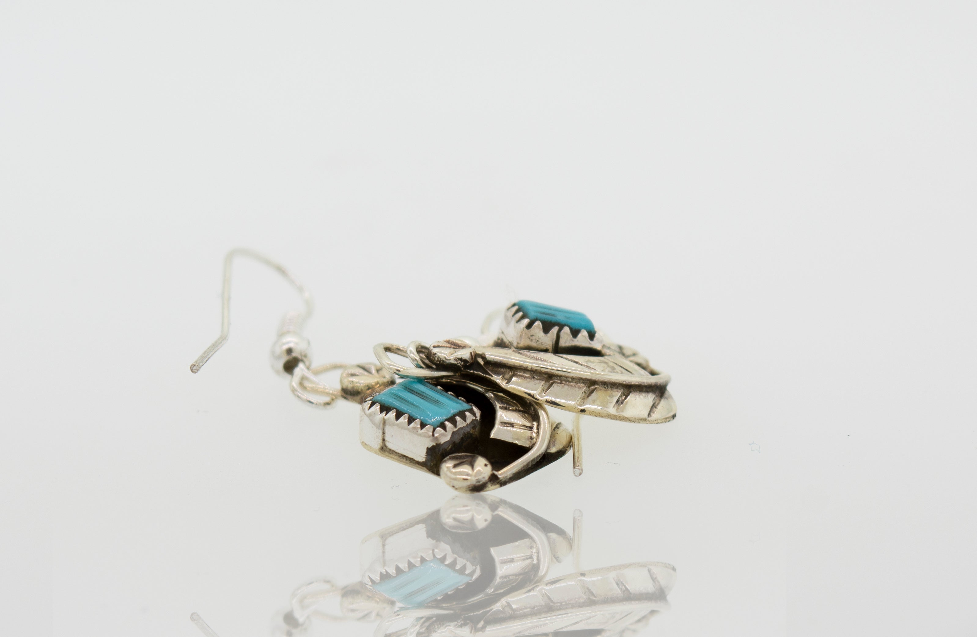 Handmade 925 Sterling offers Silver and Turquoise earrings