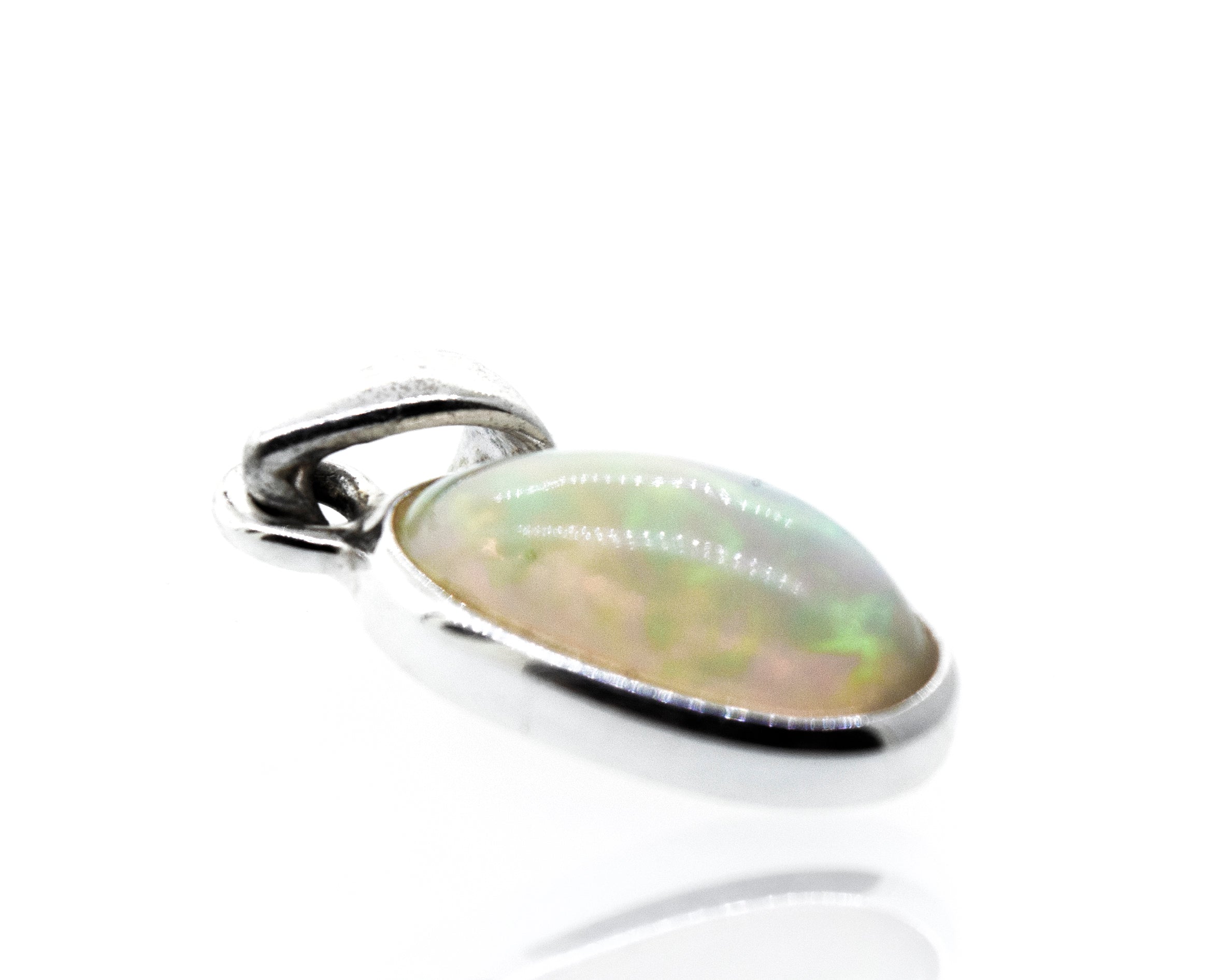 A necklace with a green Magical Ethiopian Opal Pendant by Super Silver.