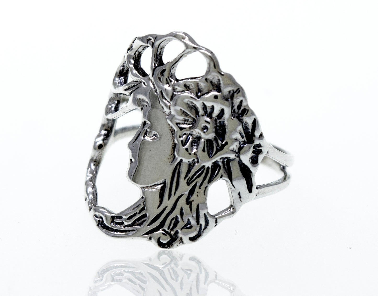 A Sterling Silver Goddess Of Nature Ring, perfect for the boho spirit.