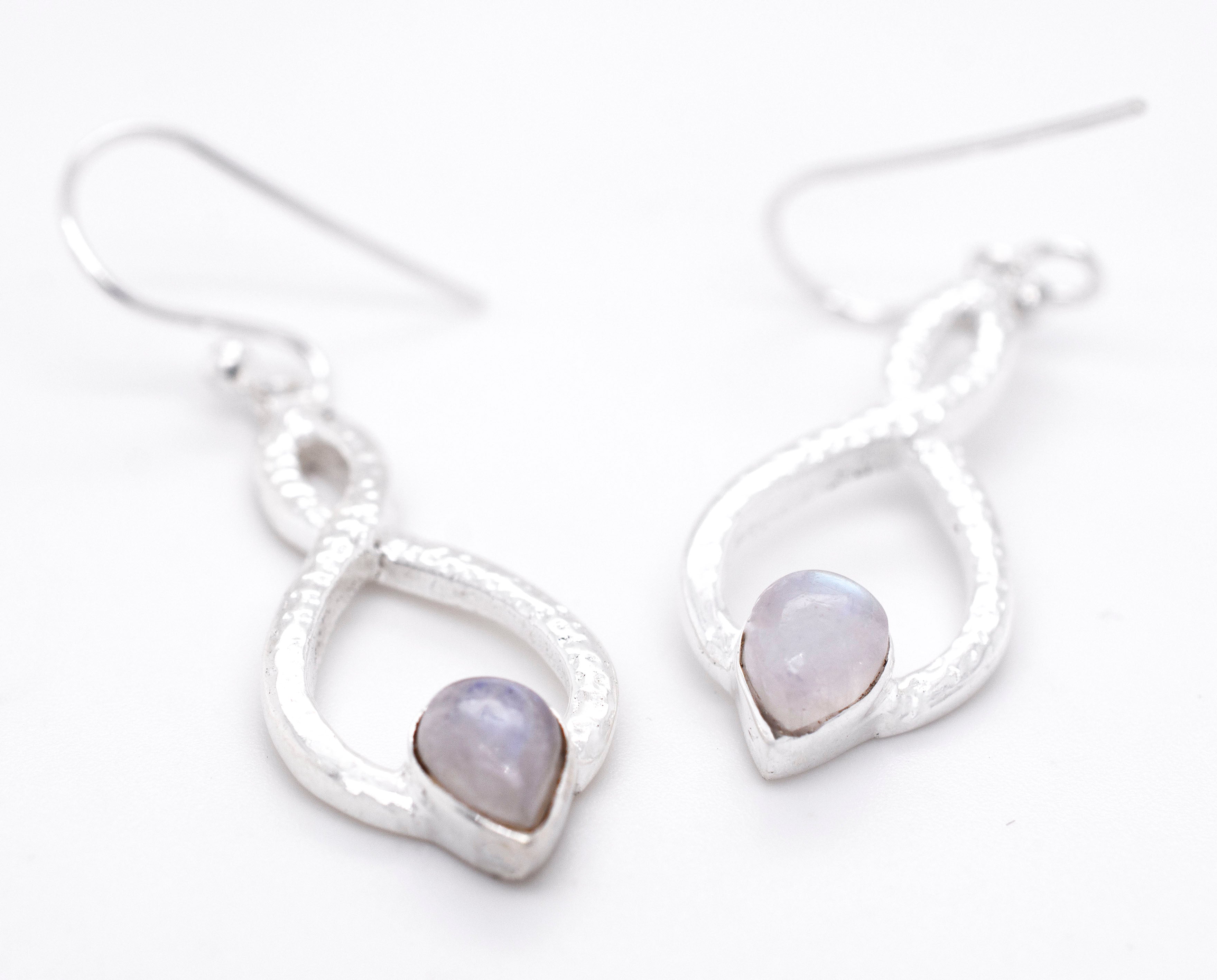 Super Silver's Chic Moonstone Teardrop Earrings.