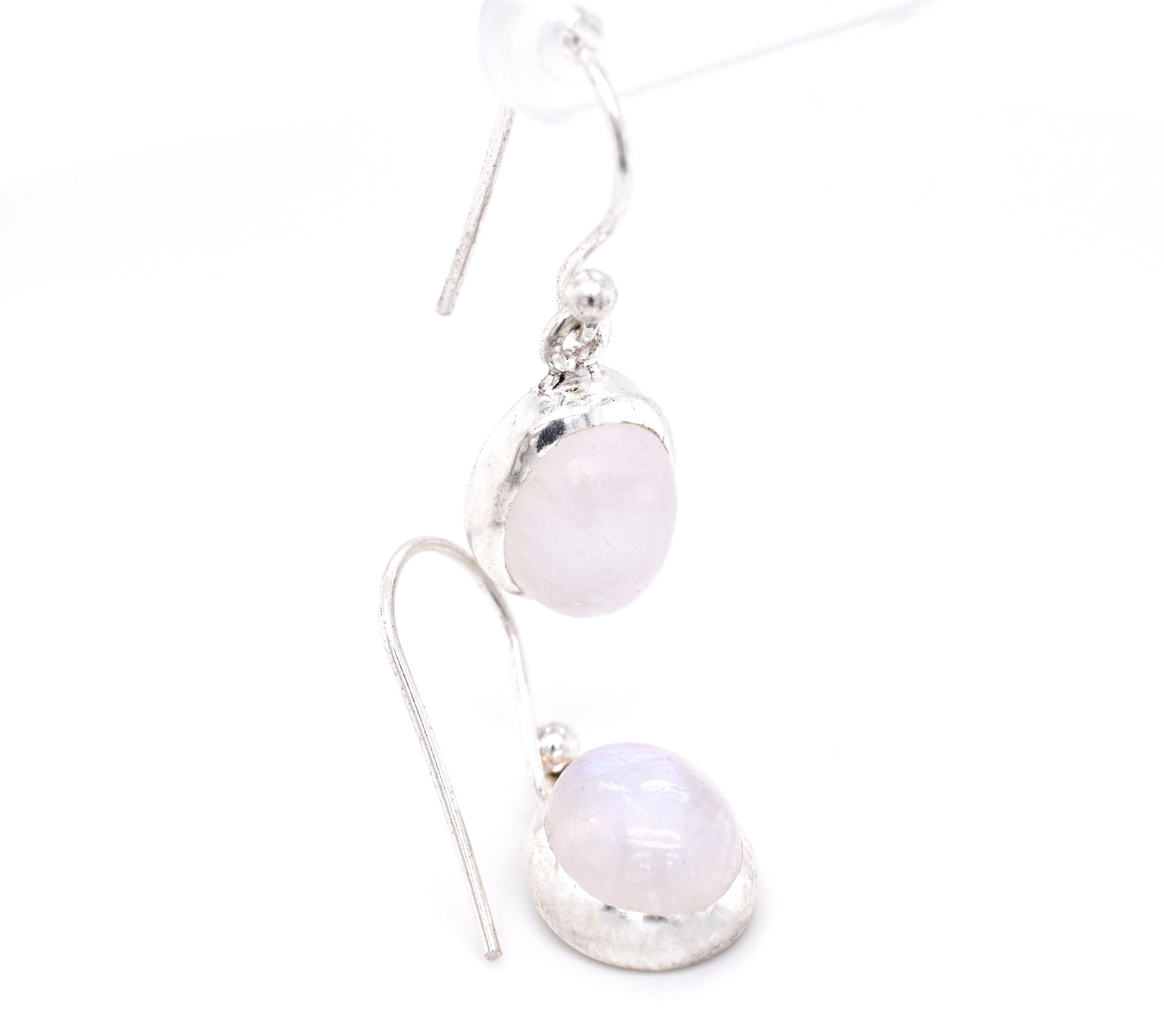 A pair of Simple Oval Moonstone Earrings from Super Silver with a stunning moonstone.