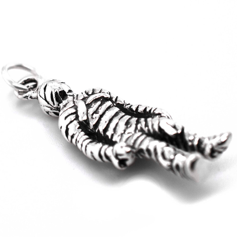 A horror-themed Haunting Mummy Charm by Super Silver on a white background.