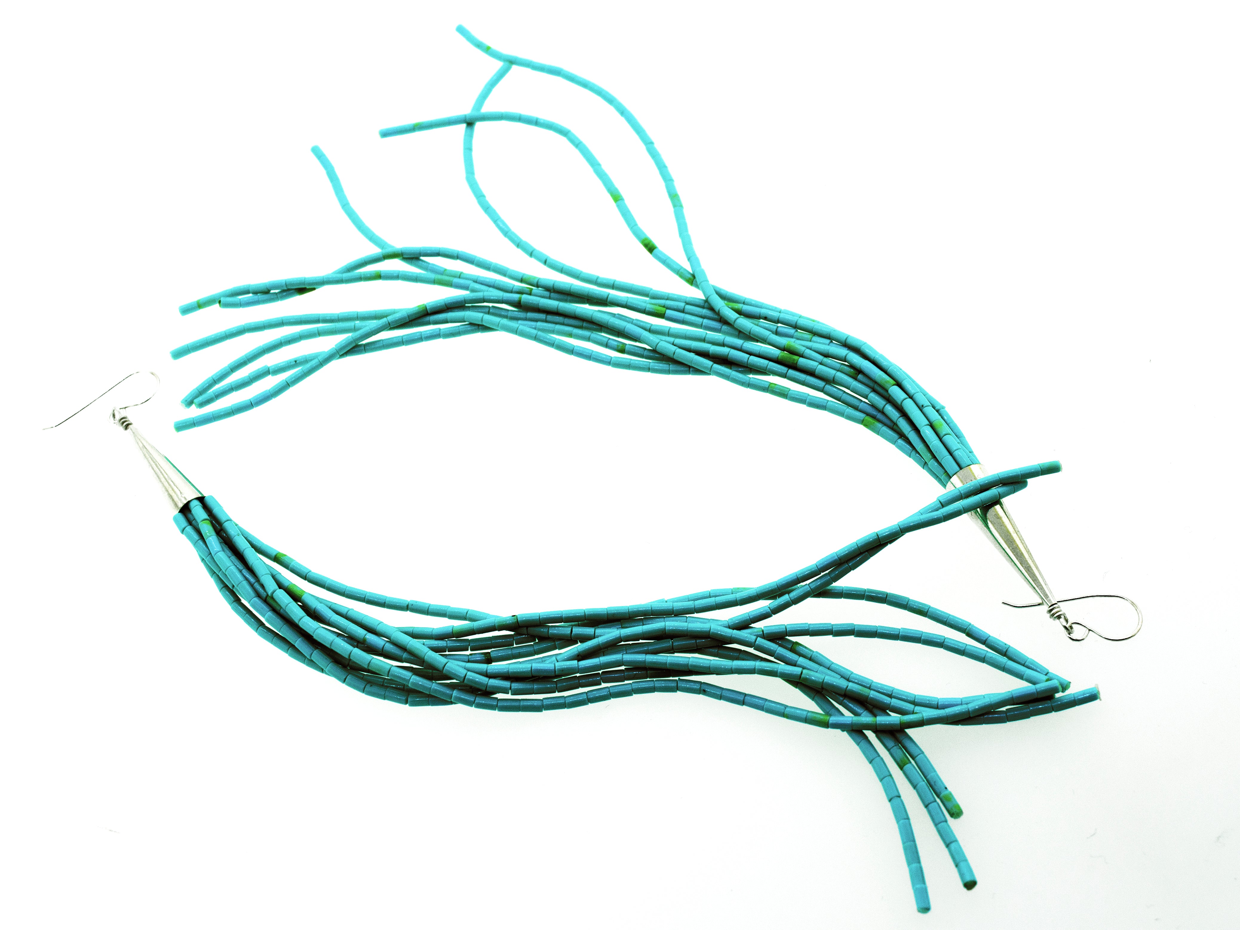 Super Silver's Elegant Southwest Turquoise Earrings on a white background.