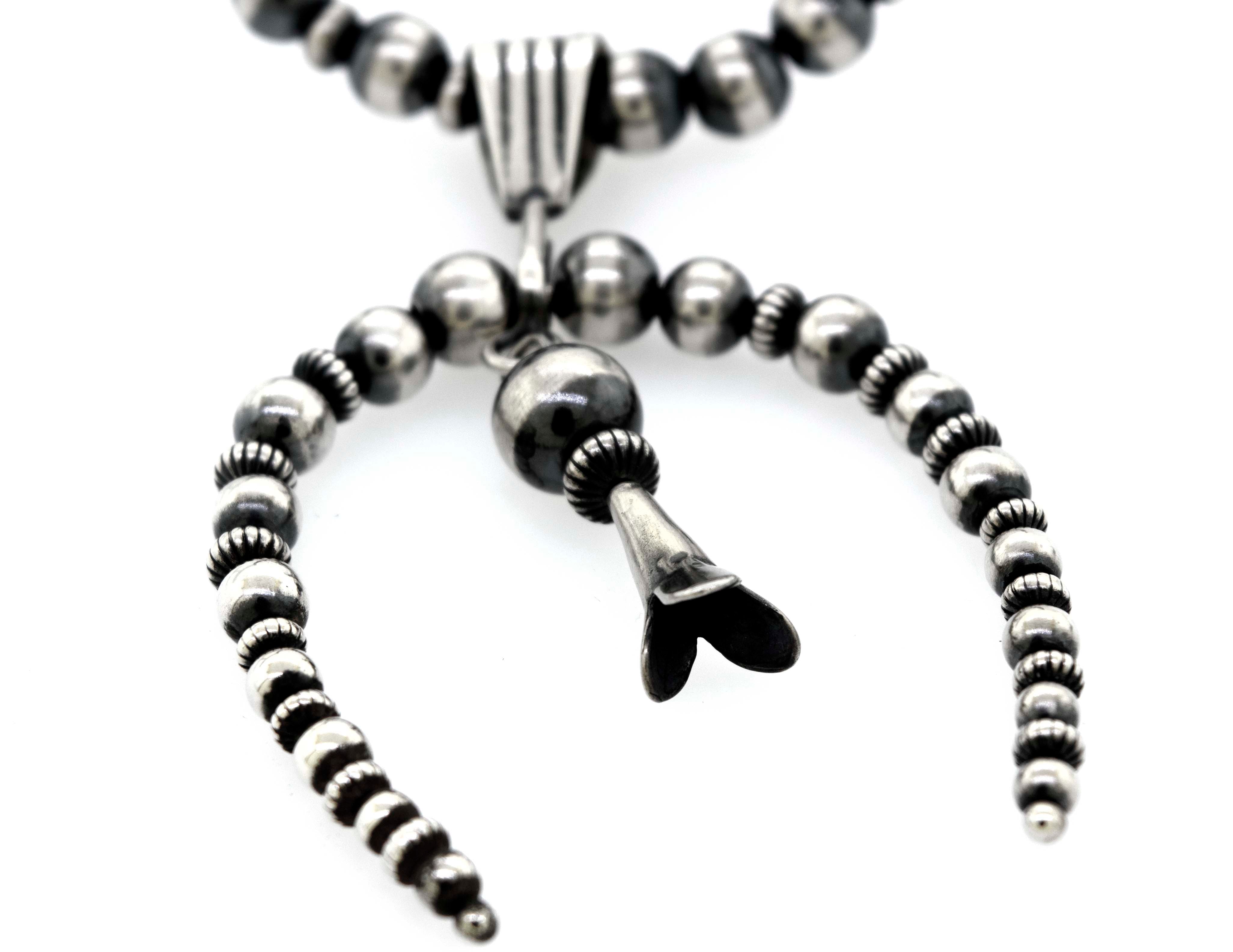 A Super Silver Handcrafted Naja Beaded Necklace.