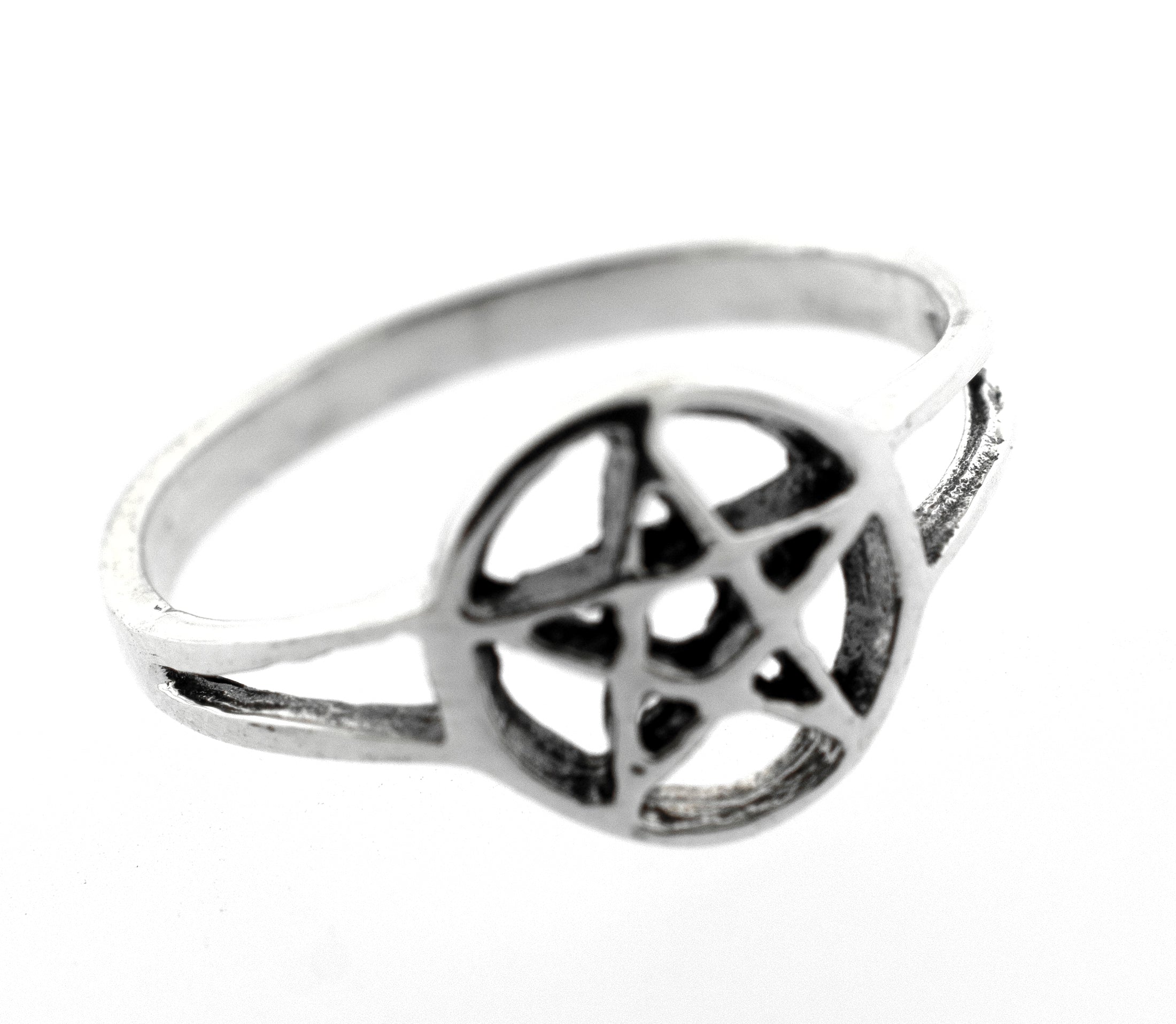 A Silver Pentagram Ring ideal for men.