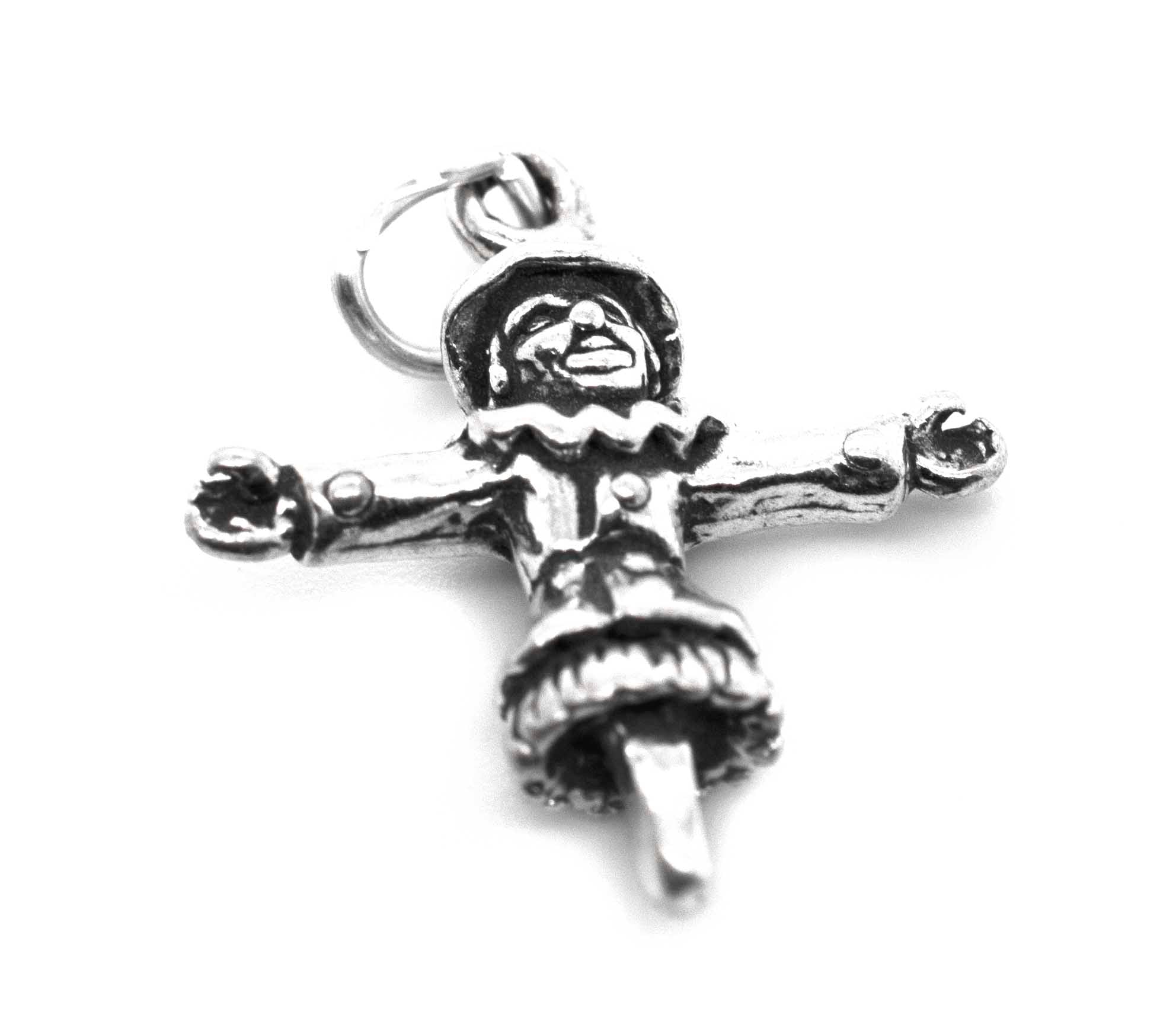 A Spooky Scarecrow Charm with a clown on it by Super Silver.