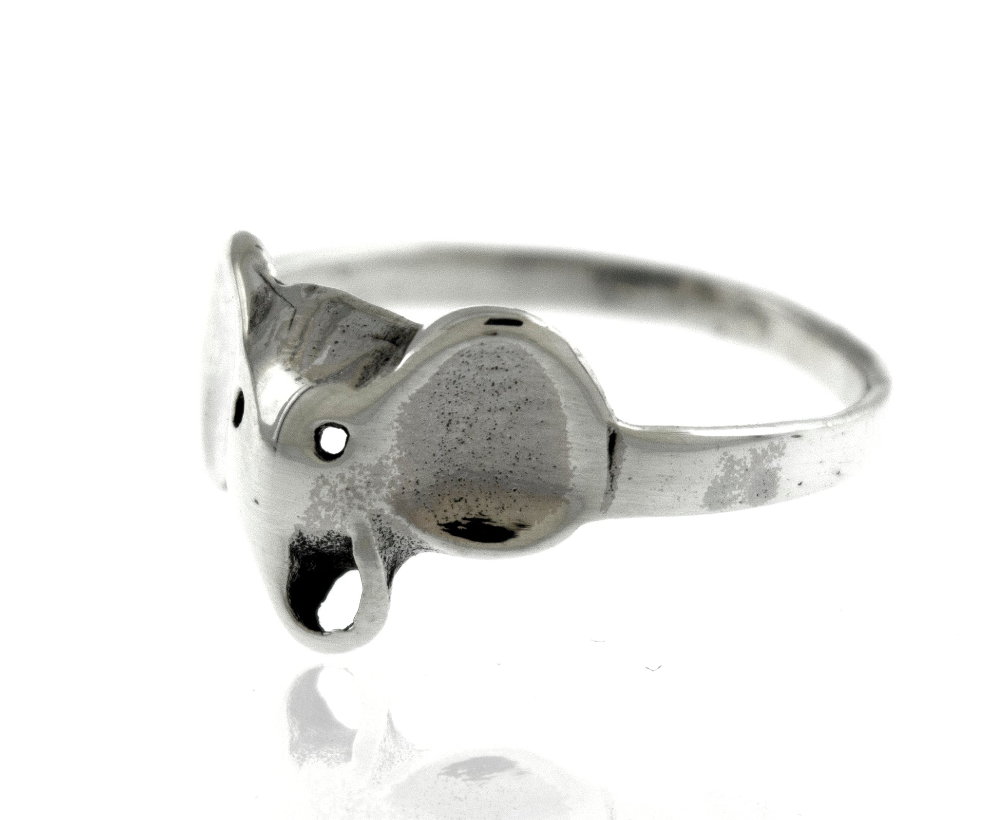 A Simple Elephant Head Ring from Super Silver.