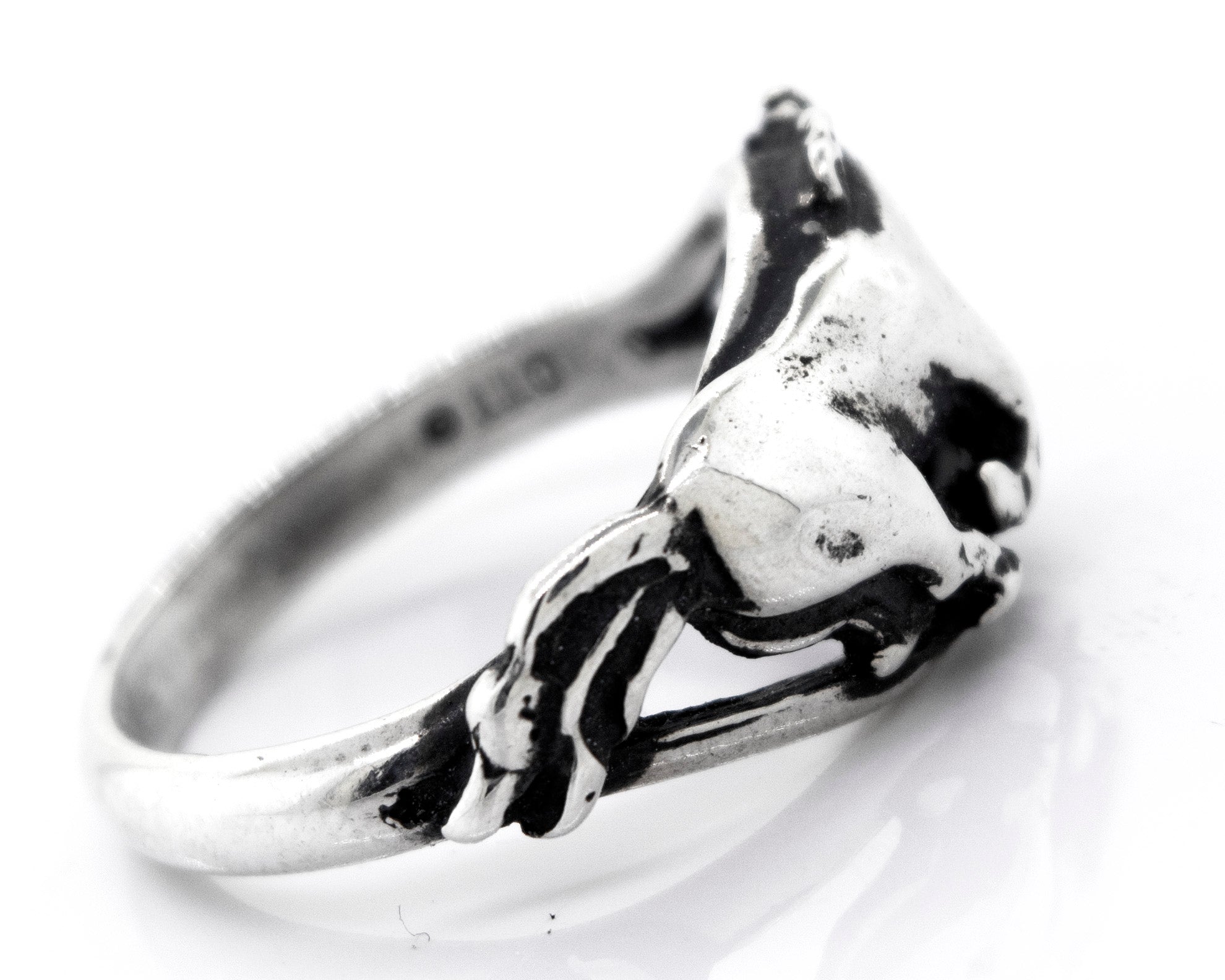 An American Made Horse Ring with a Super Silver design.