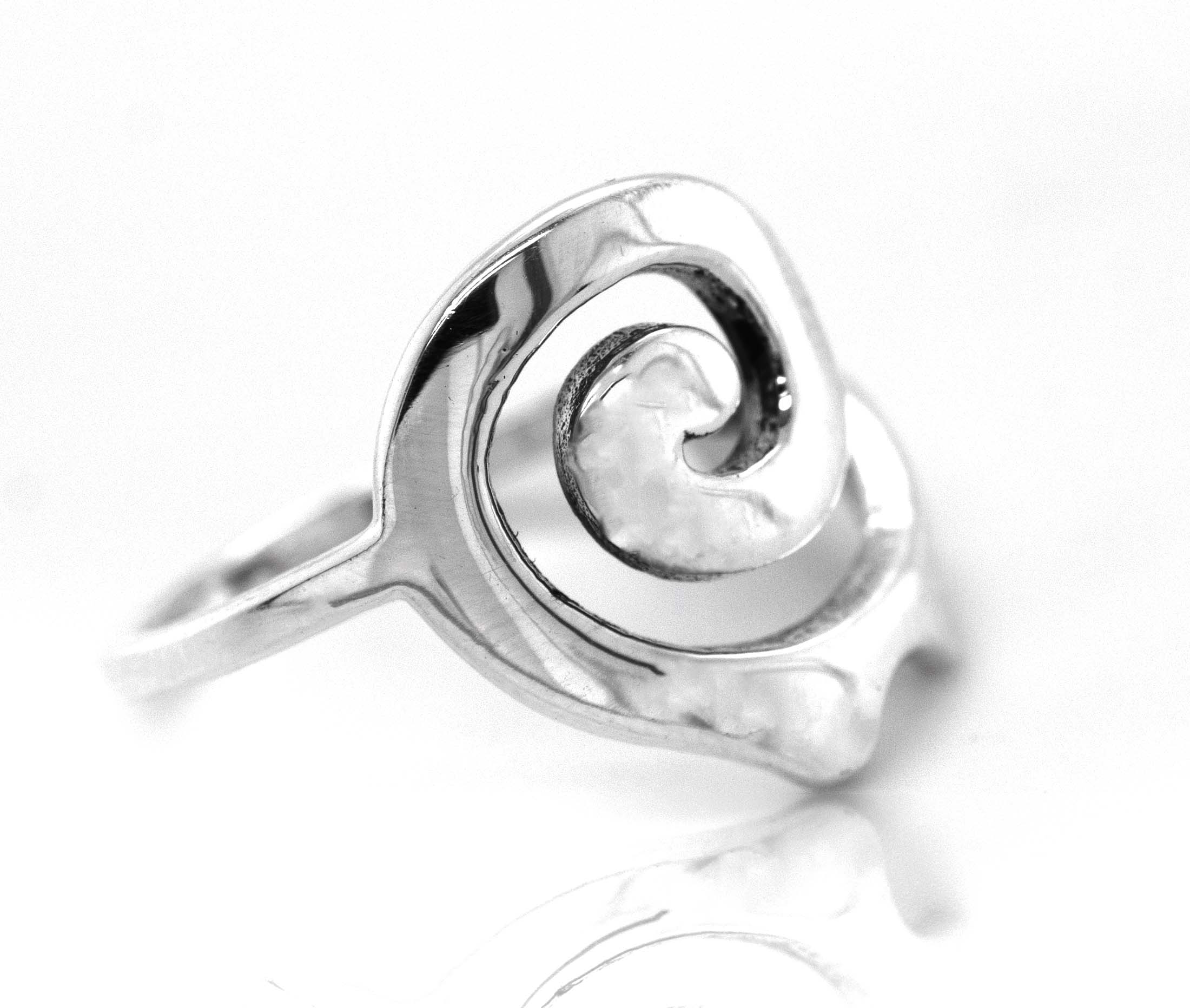 A sterling silver Spiral Design Ring.