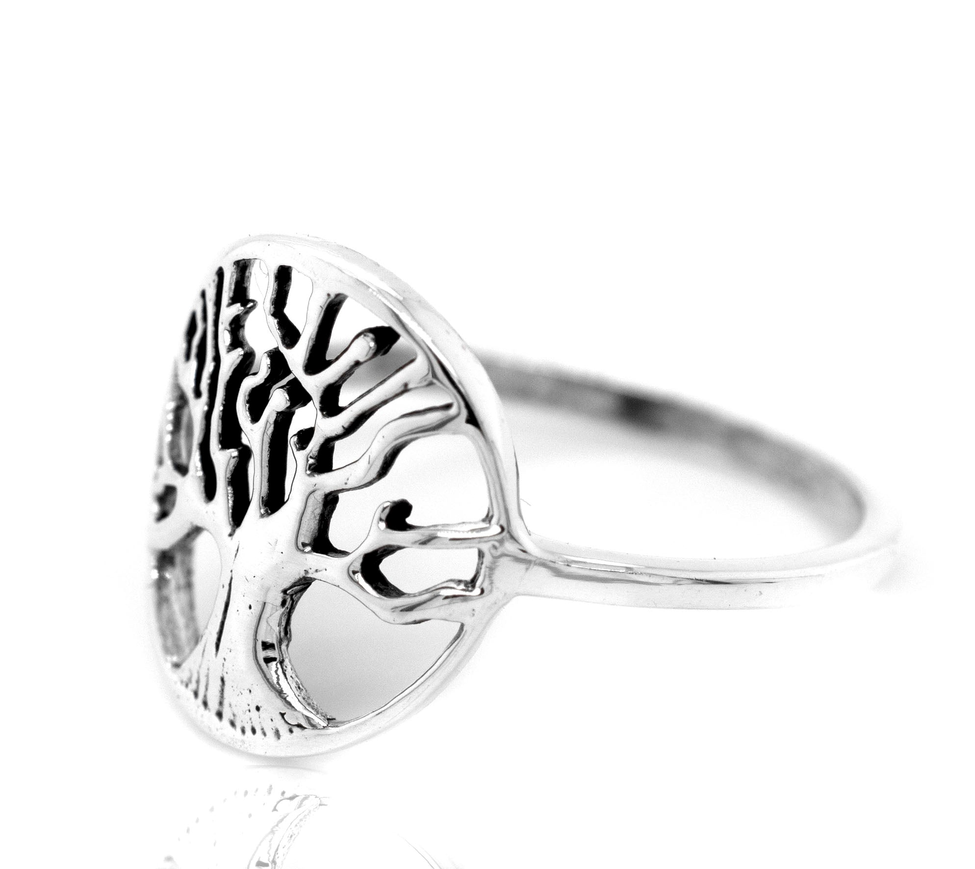 A Tree Of Life Ring featuring a tree of life design, inspired by the beauty of nature.