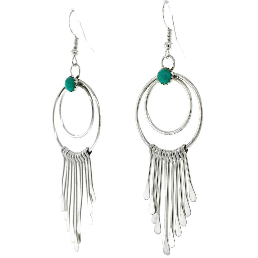 
                  
                    Handmade Super Silver Alluring Turquoise Chandelier Earrings with turquoise stones.
                  
                