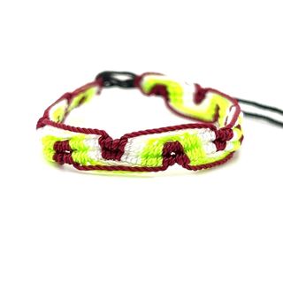 
                  
                    An adjustable Colorful Friendship Bracelet with bright yellow and green braids on a white background from the Super Silver brand.
                  
                