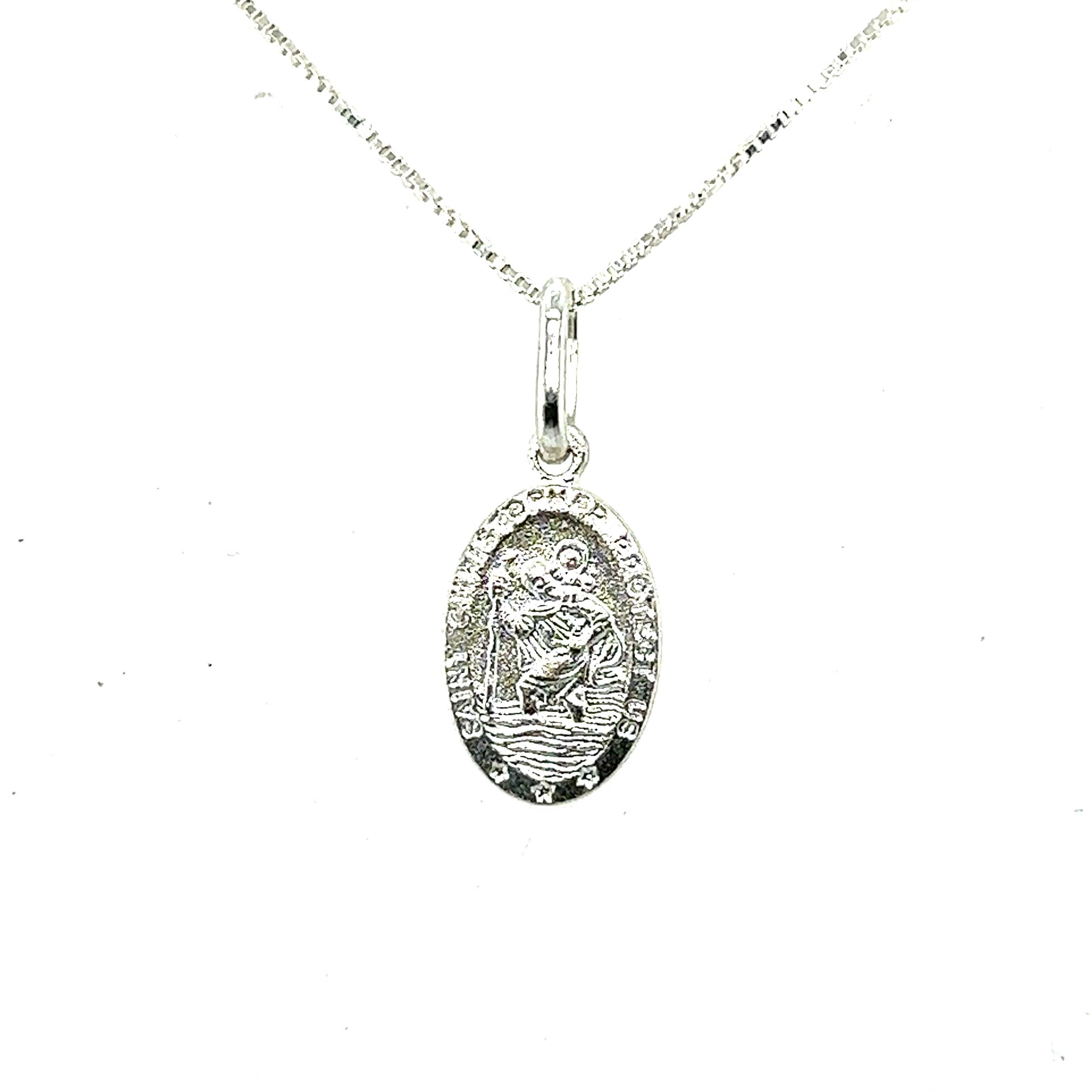 Super Silver's Saint Christopher medallion in various sizes, featuring St. John the Baptist, one of the patron saints of travelers.
