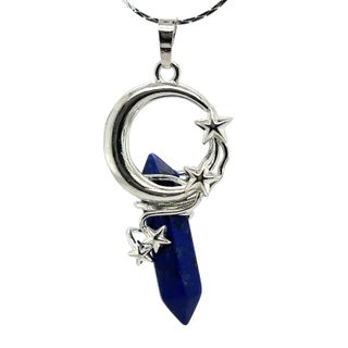 
                  
                    A Super Silver Moon and Stars Crystal Pendant adorned with a celestial design of a moon and stars, imbued with the enchanting energy of the universe.
                  
                