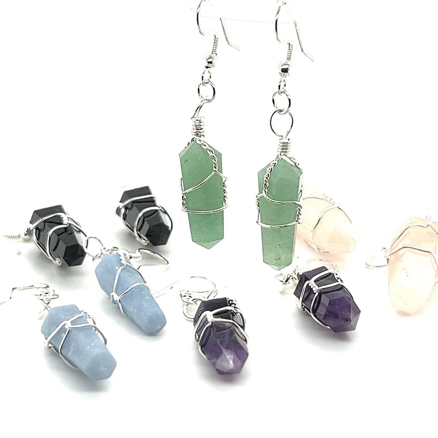 Super Silver's Wire Wrapped Stone Earrings are everyday wear earrings featuring genuine gemstones in mixed metals.