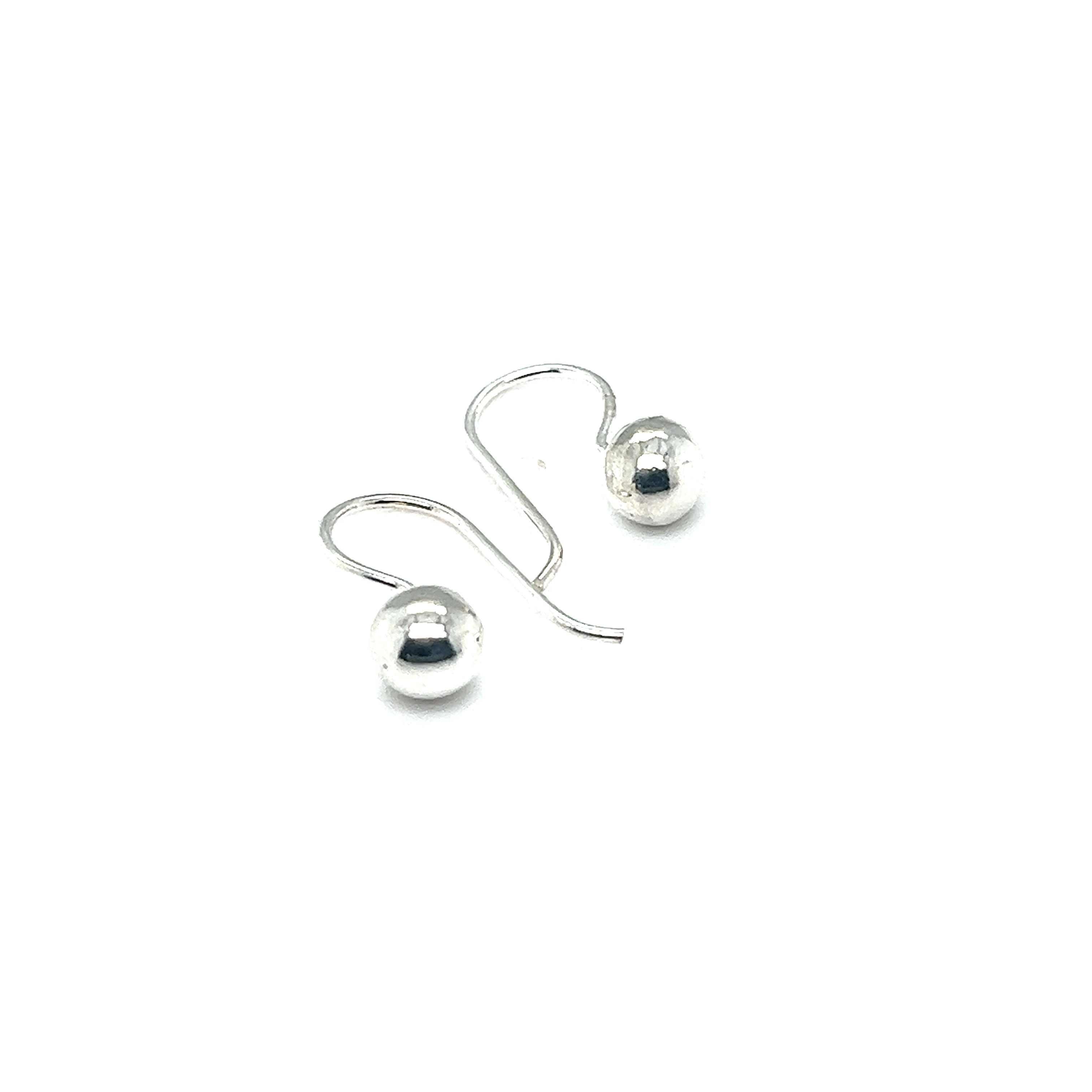 Super Silver Dainty Fixed Ball Earrings on a white background embody timeless minimalism.