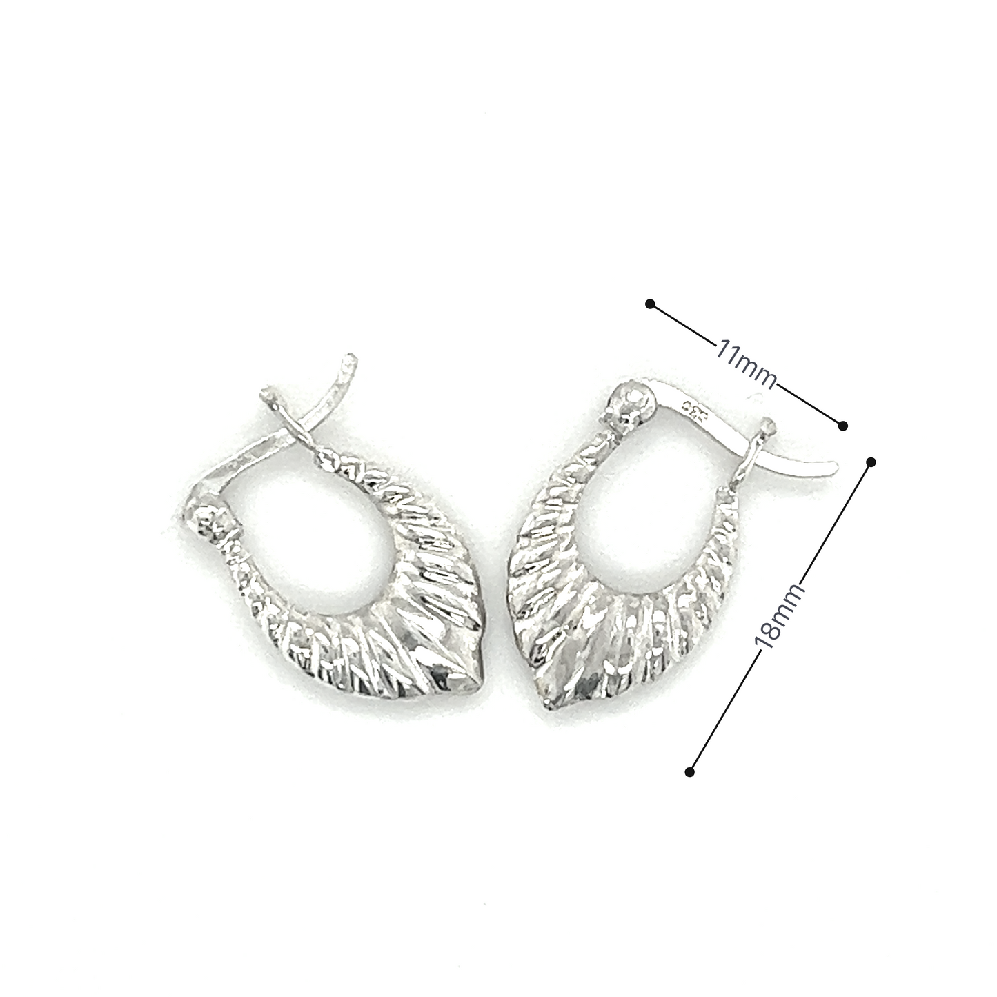 A pair of Super Silver Dainty Latch Hoop Earrings.