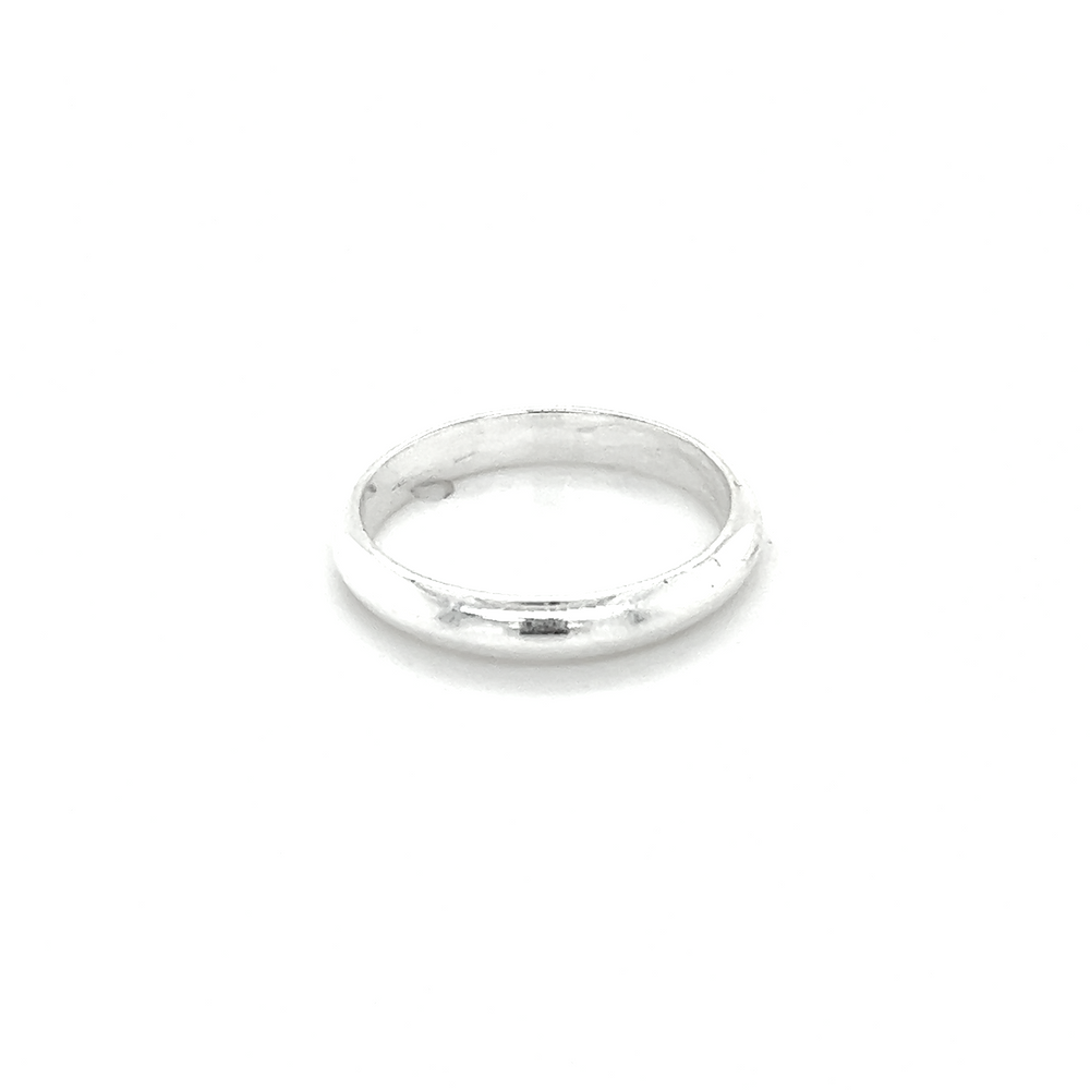 A 3mm plain band ring on a white background.