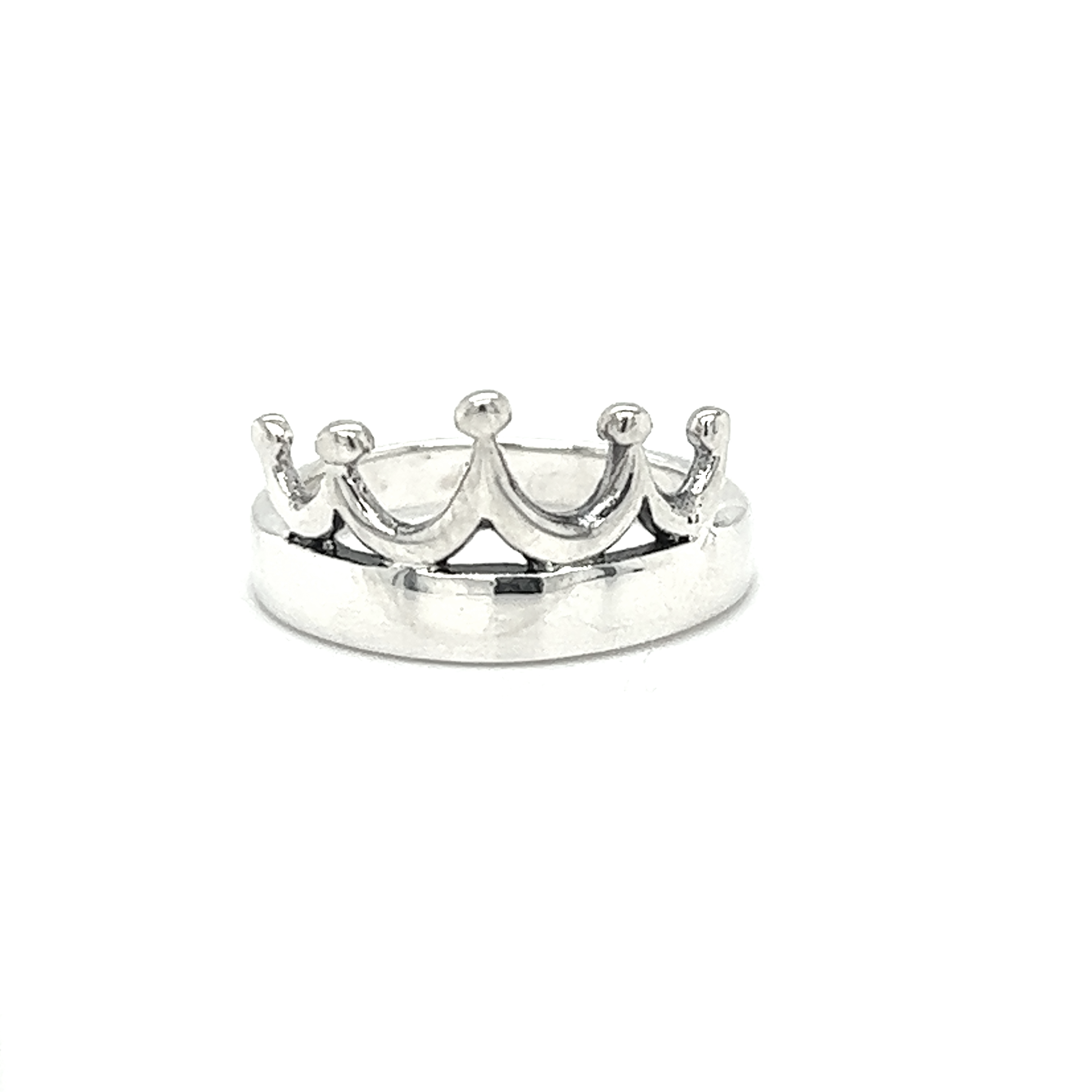 A Sleek Crown Ring by Super Silver on a white background.