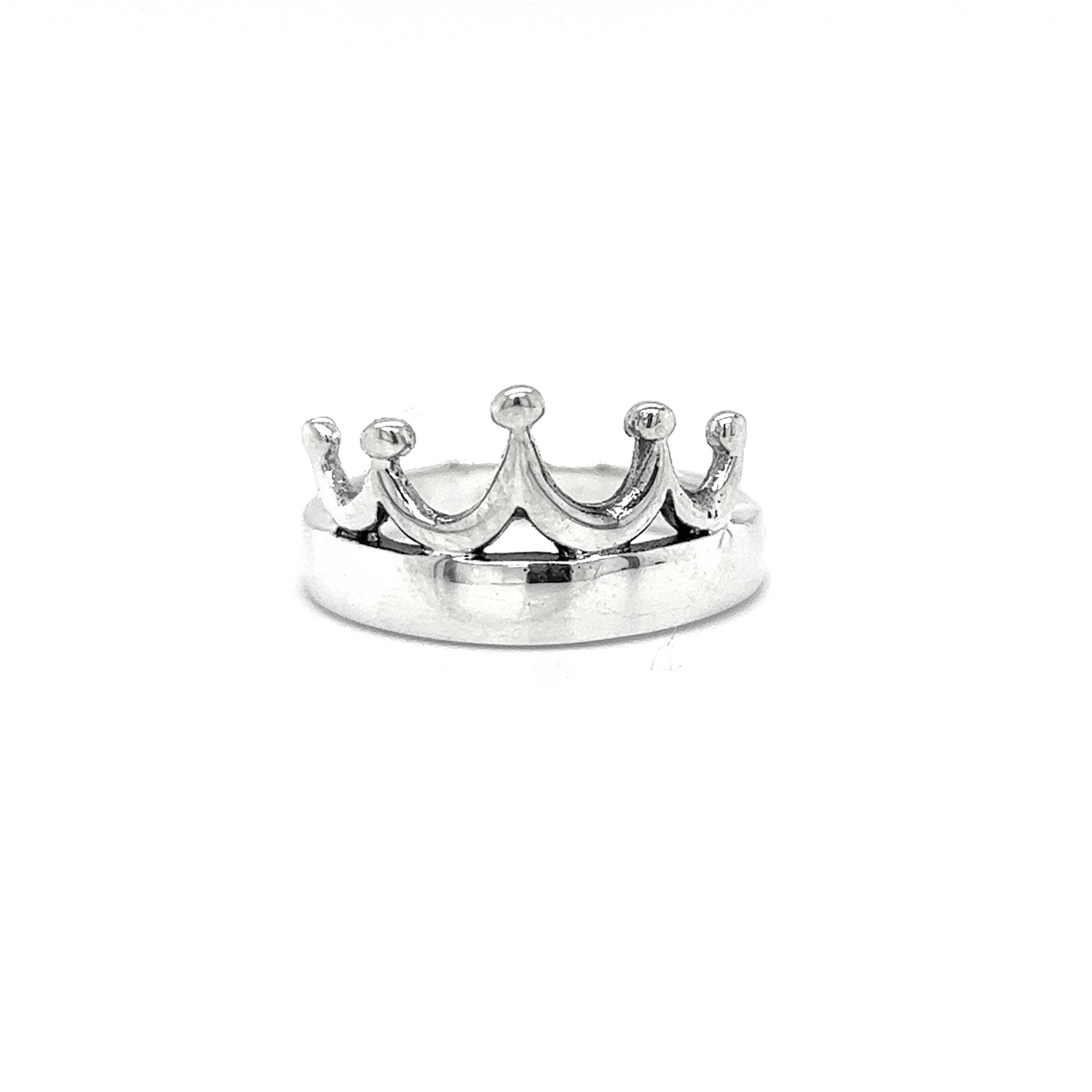 A Sleek Crown Ring from Super Silver on a white background.