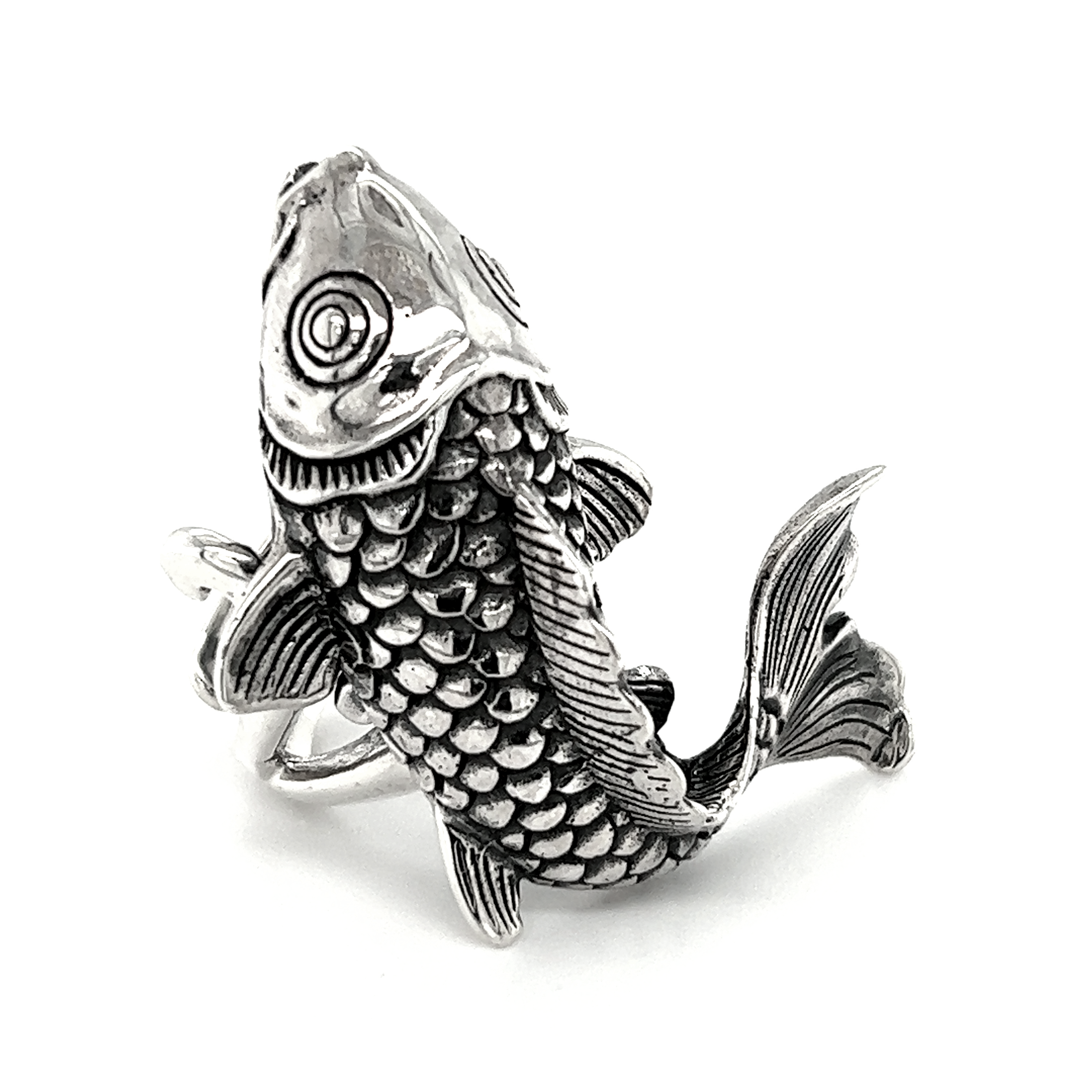 1pc Vintage Fashionable Koi Fish (Good Luck, Health, Blessings) Open Ring  For Men/Women Adjustable Lotus & Gradient Koi Design Ring Lovely Gifts For  Women | SHEIN USA