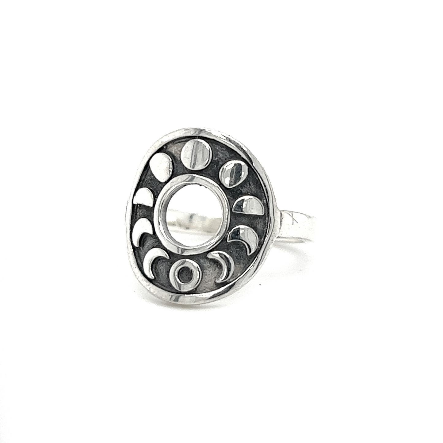 
                  
                    A Striking Circular Moon Phases Ring by Super Silver, featuring a mesmerizing crescent moon.
                  
                